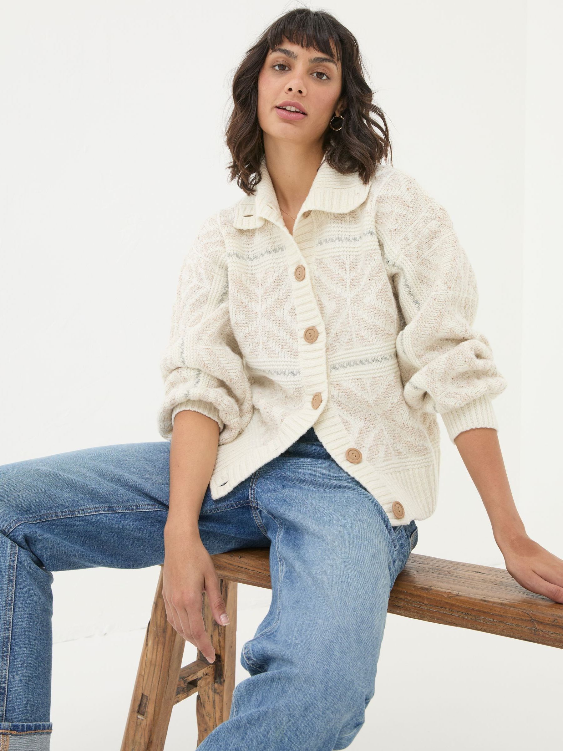 Ivory Haisley Pattern Cardigan - Image 3 of 6