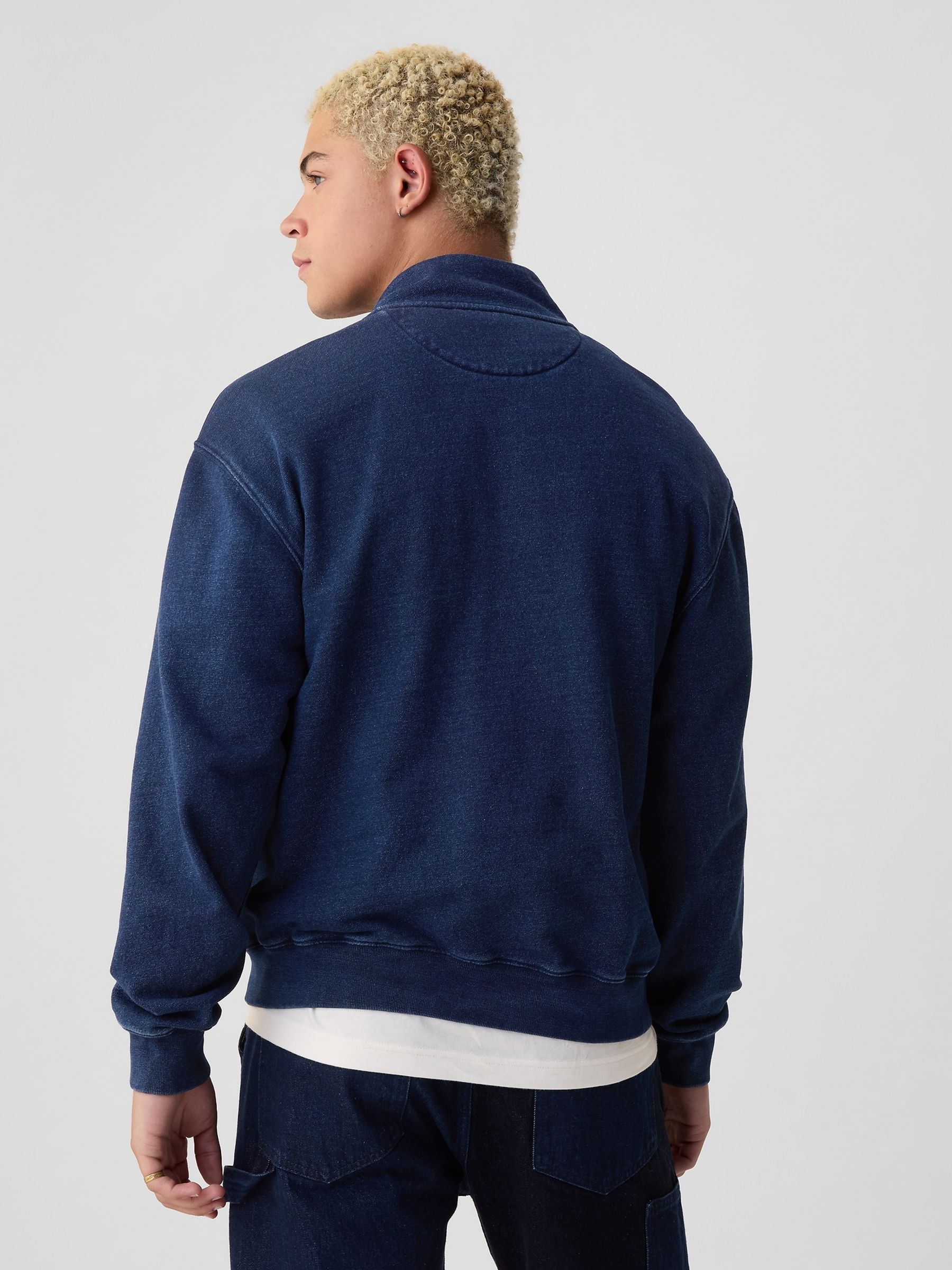 Blue Logo Heavyweight Quarter Zip Jumper - Image 2 of 5