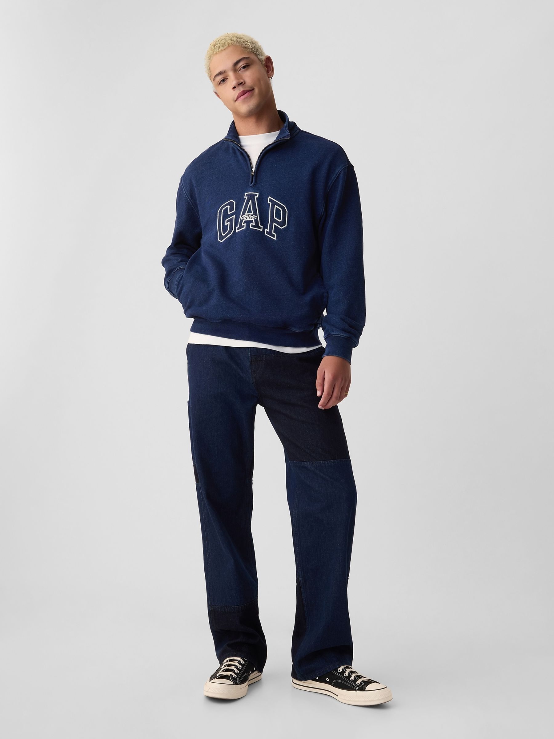 Blue Logo Heavyweight Quarter Zip Jumper - Image 4 of 5