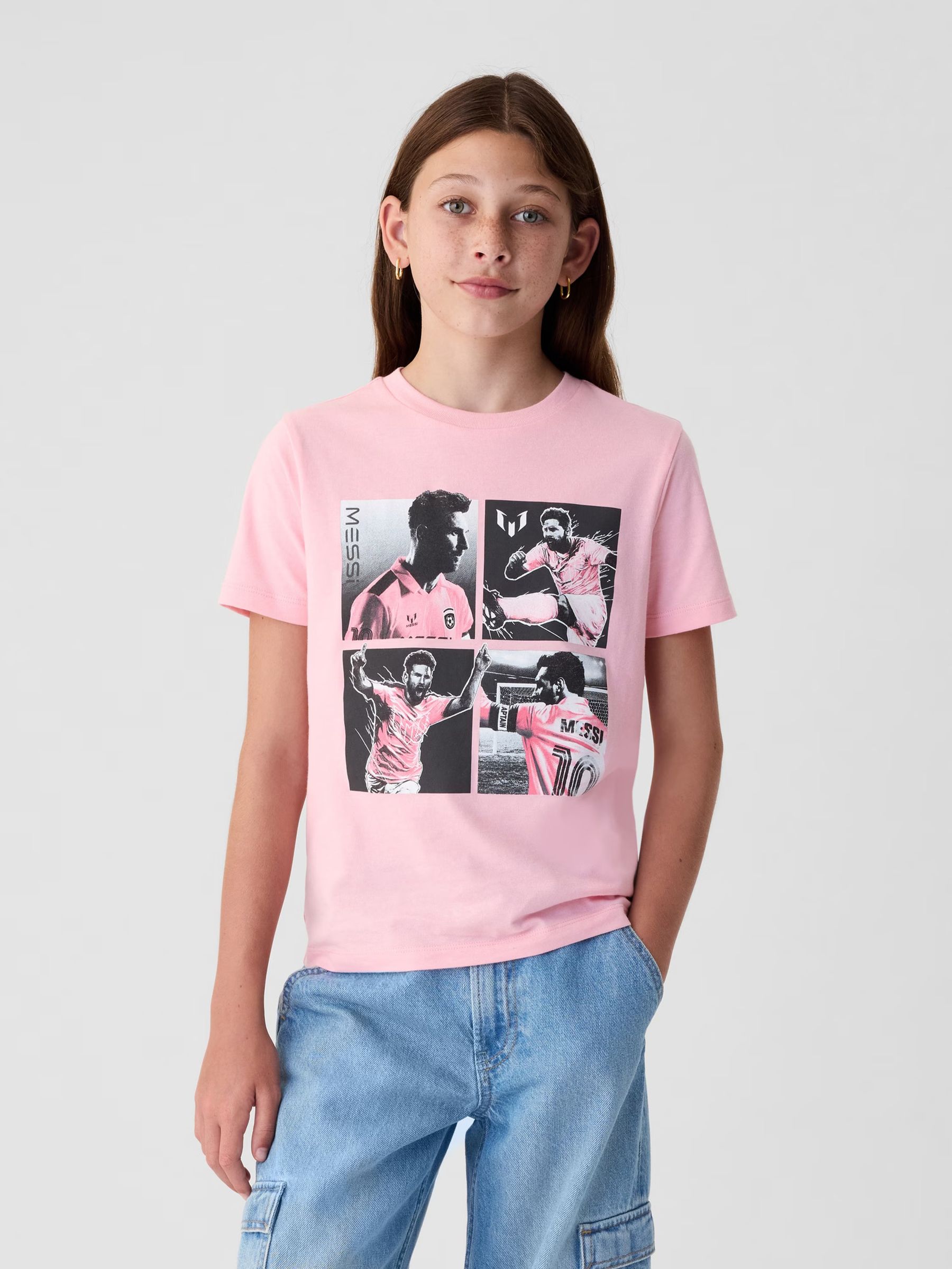Pink Messi Graphic Short Sleeve Crew Neck T-Shirt (4-13yrs) - Image 3 of 5
