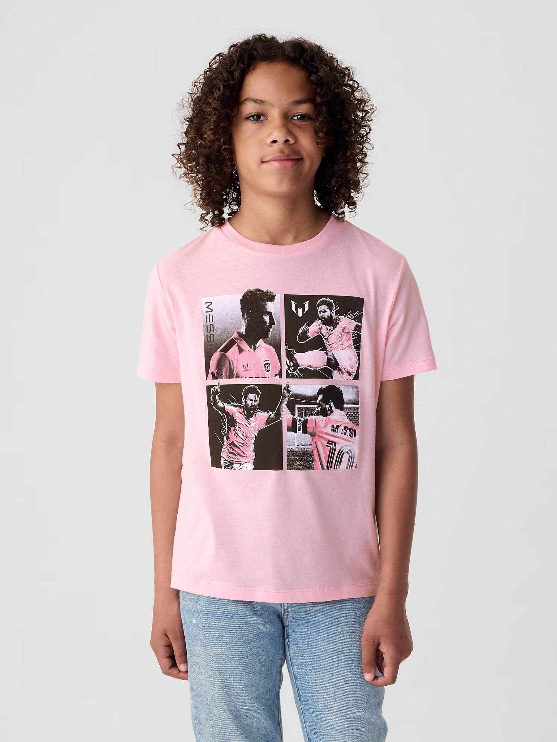 Pink Messi Graphic Short Sleeve Crew Neck T-Shirt (4-13yrs) - Image 4 of 5