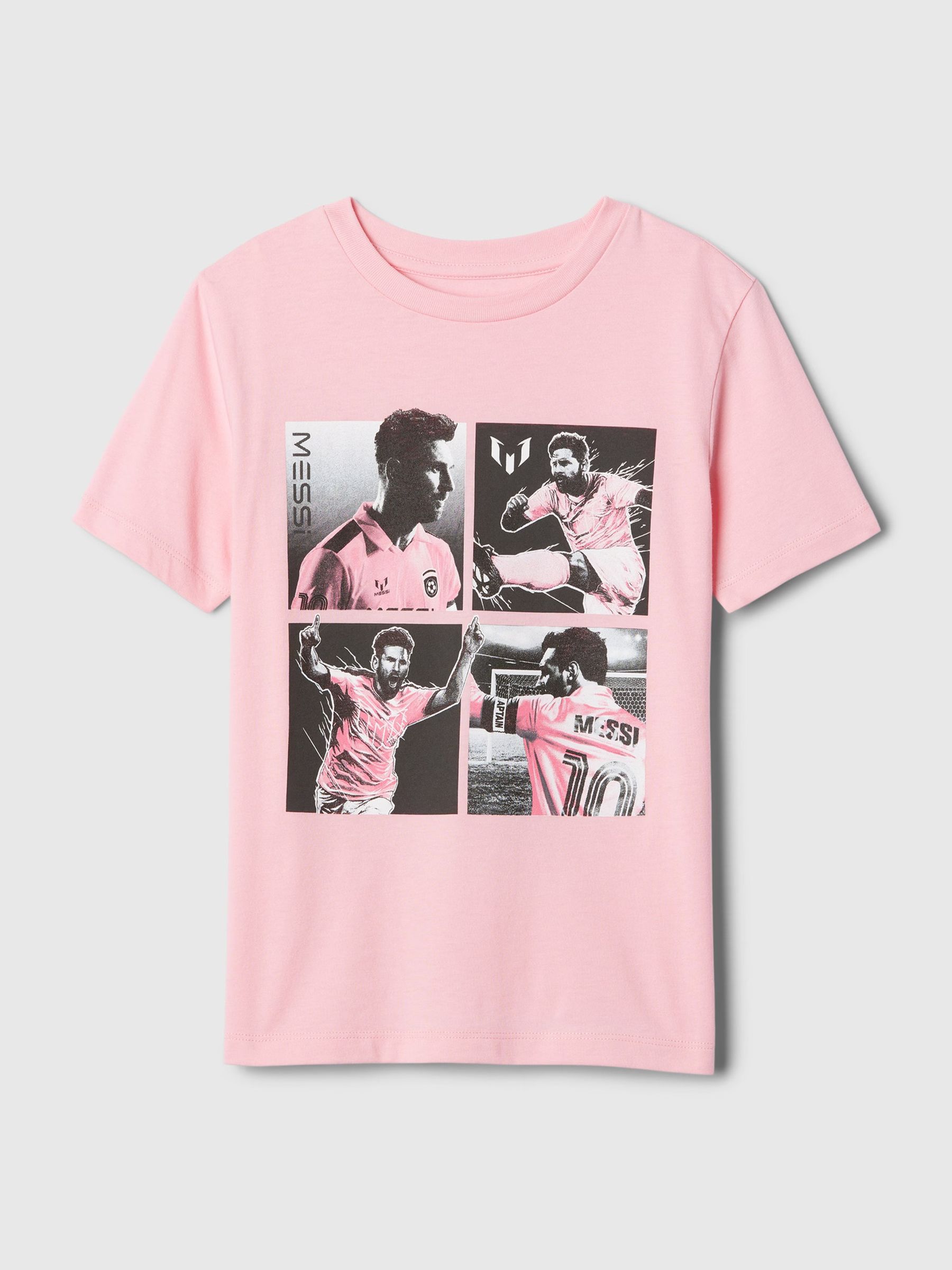 Pink Messi Graphic Short Sleeve Crew Neck T-Shirt (4-13yrs) - Image 5 of 5