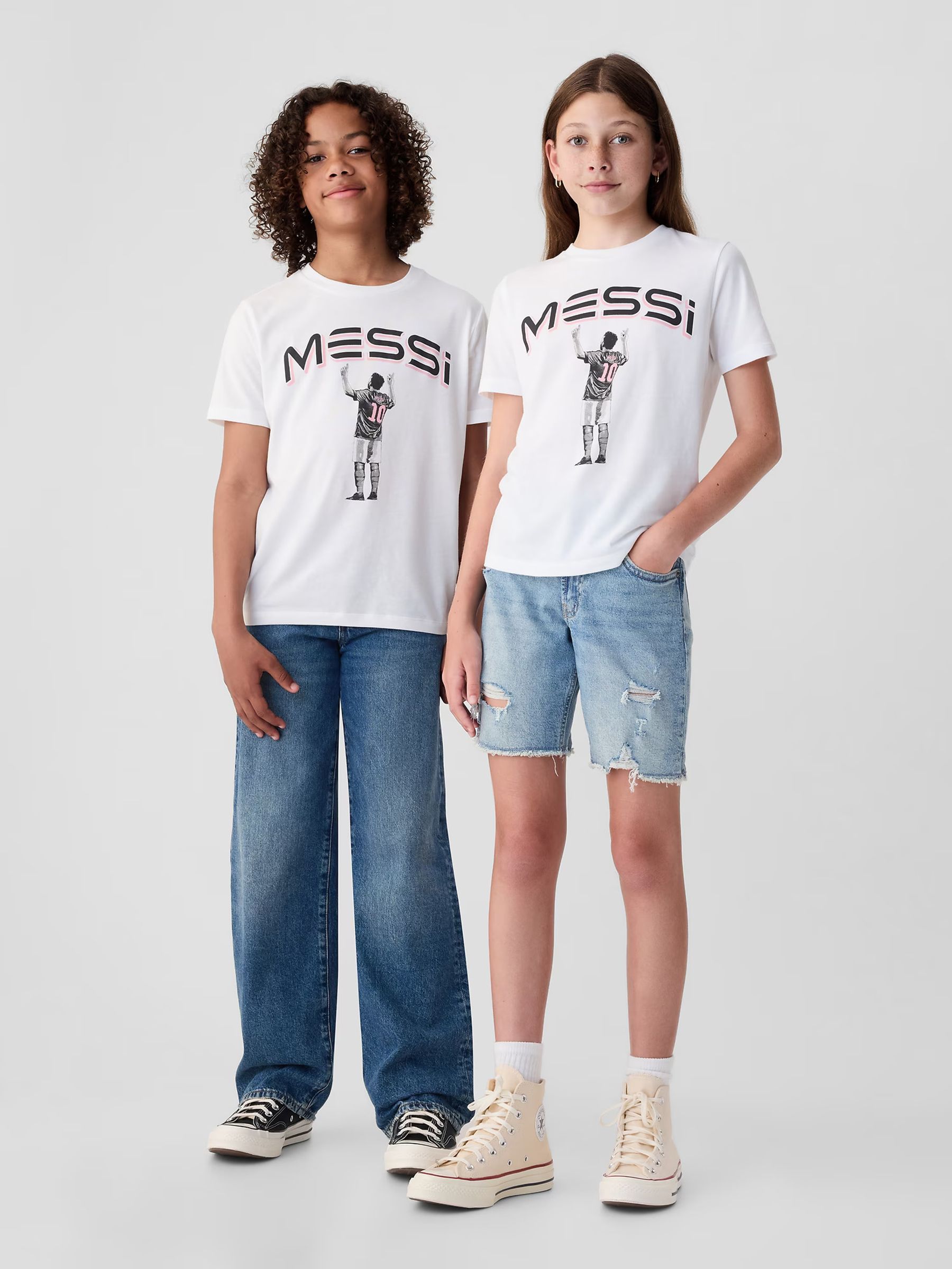 White Messi Graphic Short Sleeve Crew Neck T-Shirt (4-13yrs) - Image 1 of 5