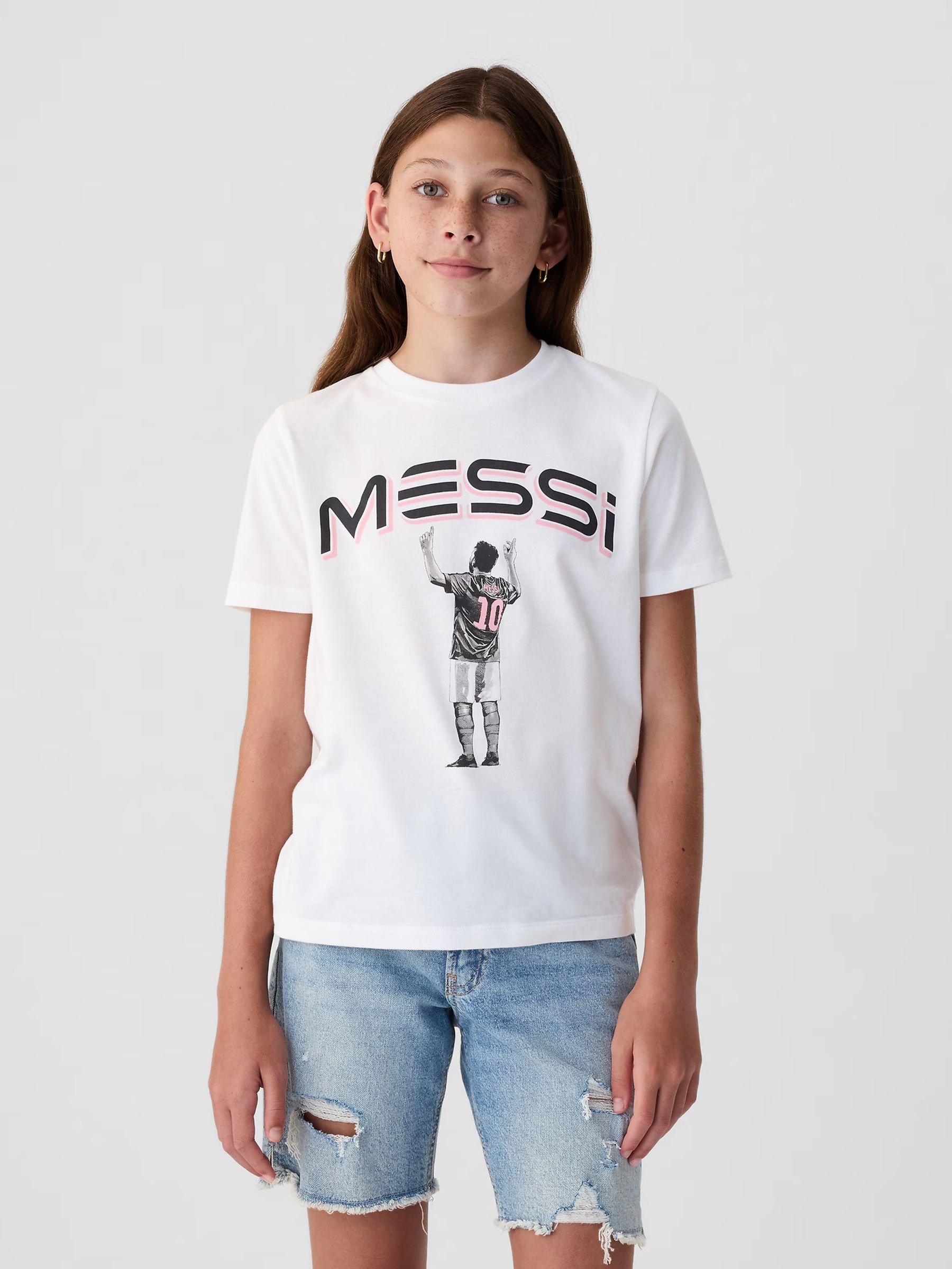 White Messi Graphic Short Sleeve Crew Neck T-Shirt (4-13yrs) - Image 3 of 5