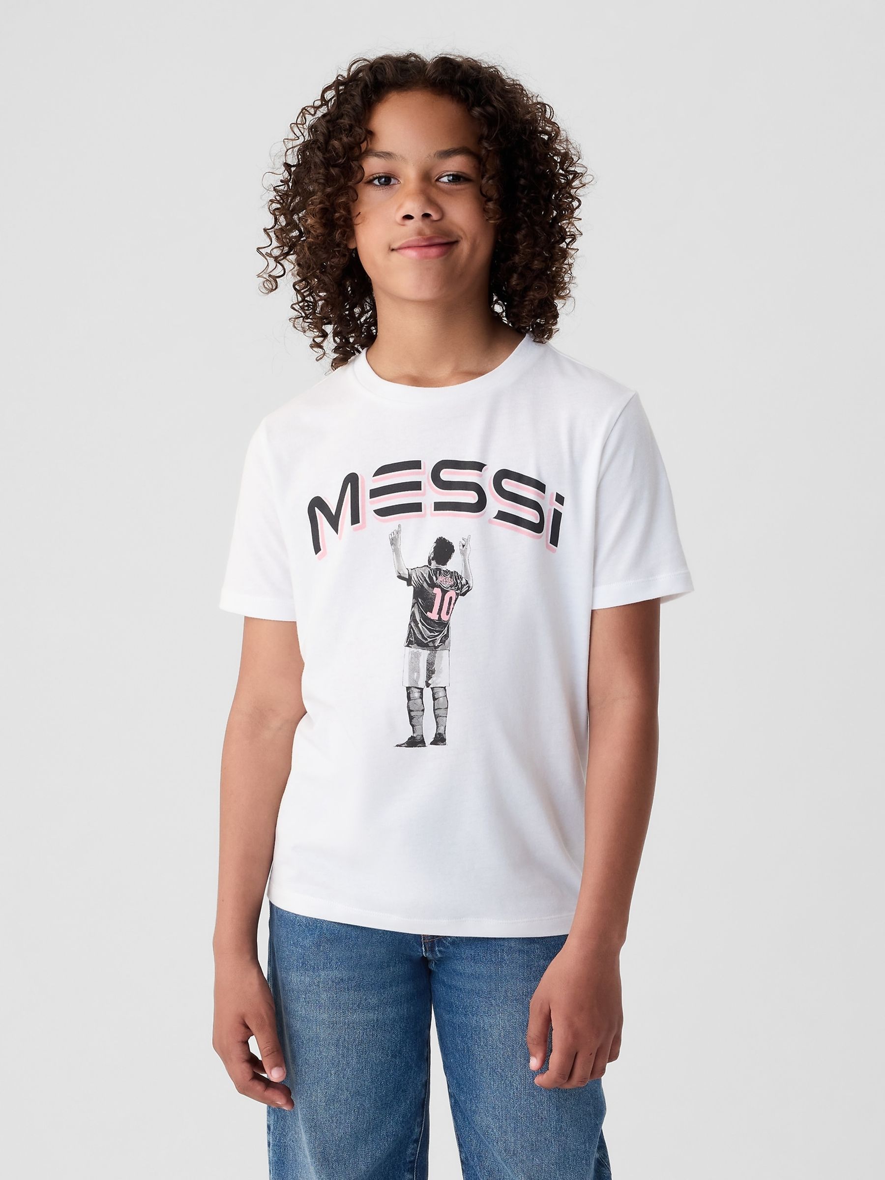 White Messi Graphic Short Sleeve Crew Neck T-Shirt (4-13yrs) - Image 4 of 5