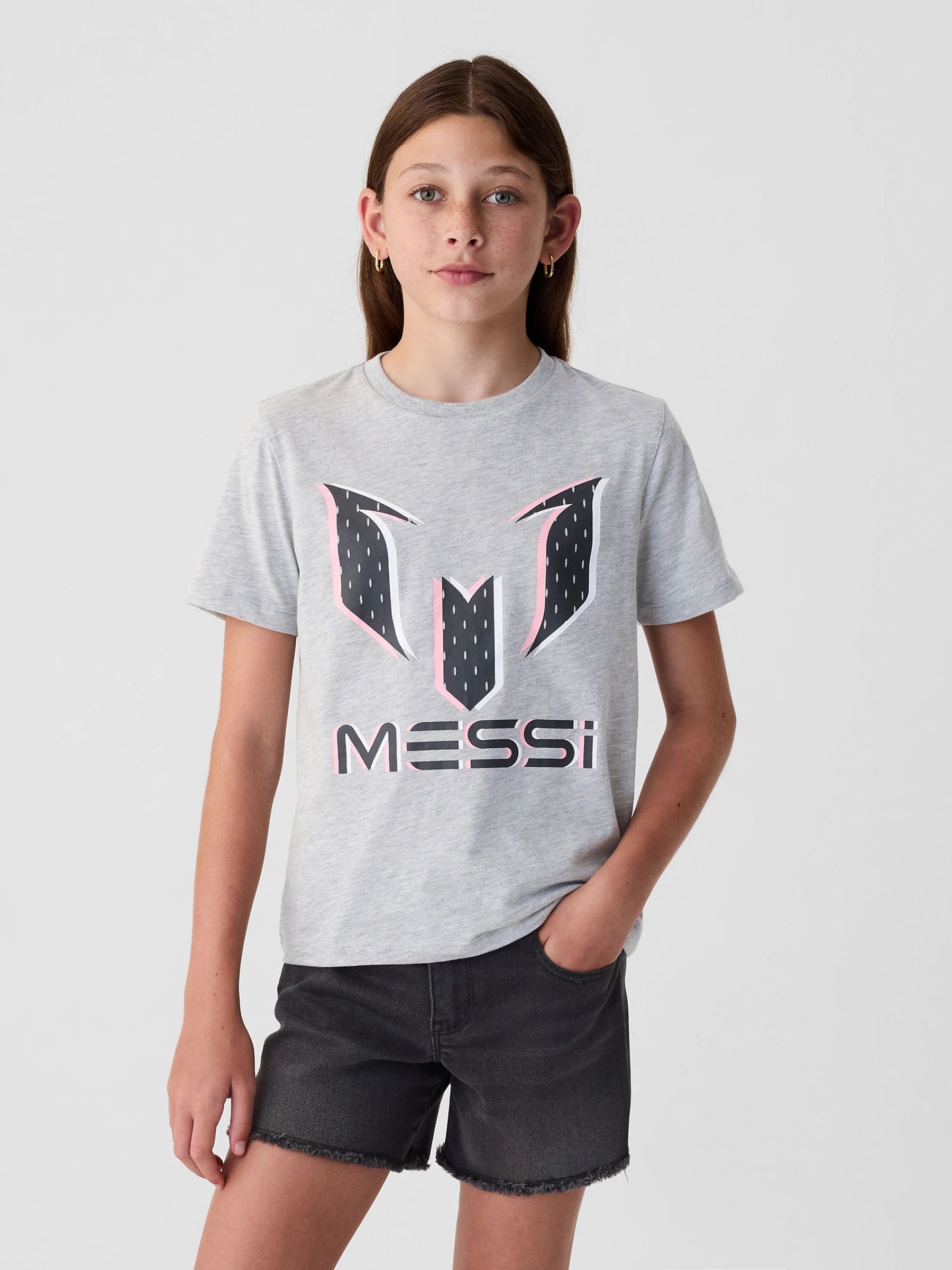 Grey Messi Graphic Short Sleeve Crew Neck T-Shirt (4-13yrs) - Image 4 of 5
