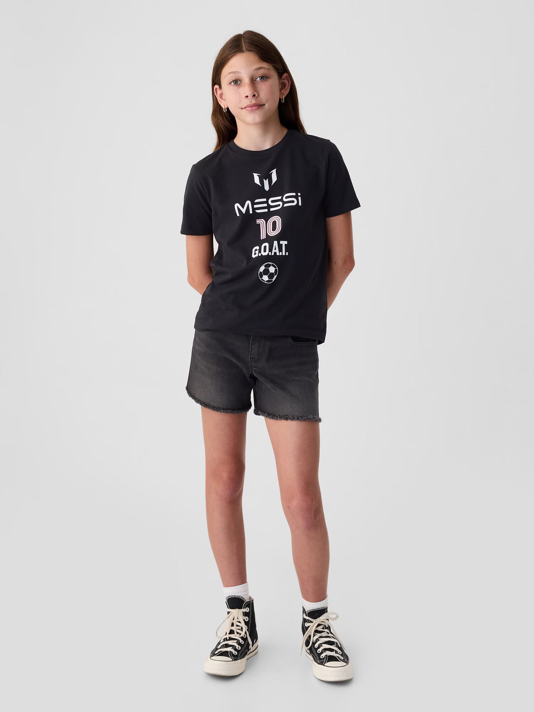 Black Messi Graphic Short Sleeve Crew Neck T-Shirt (4-13yrs) - Image 3 of 5