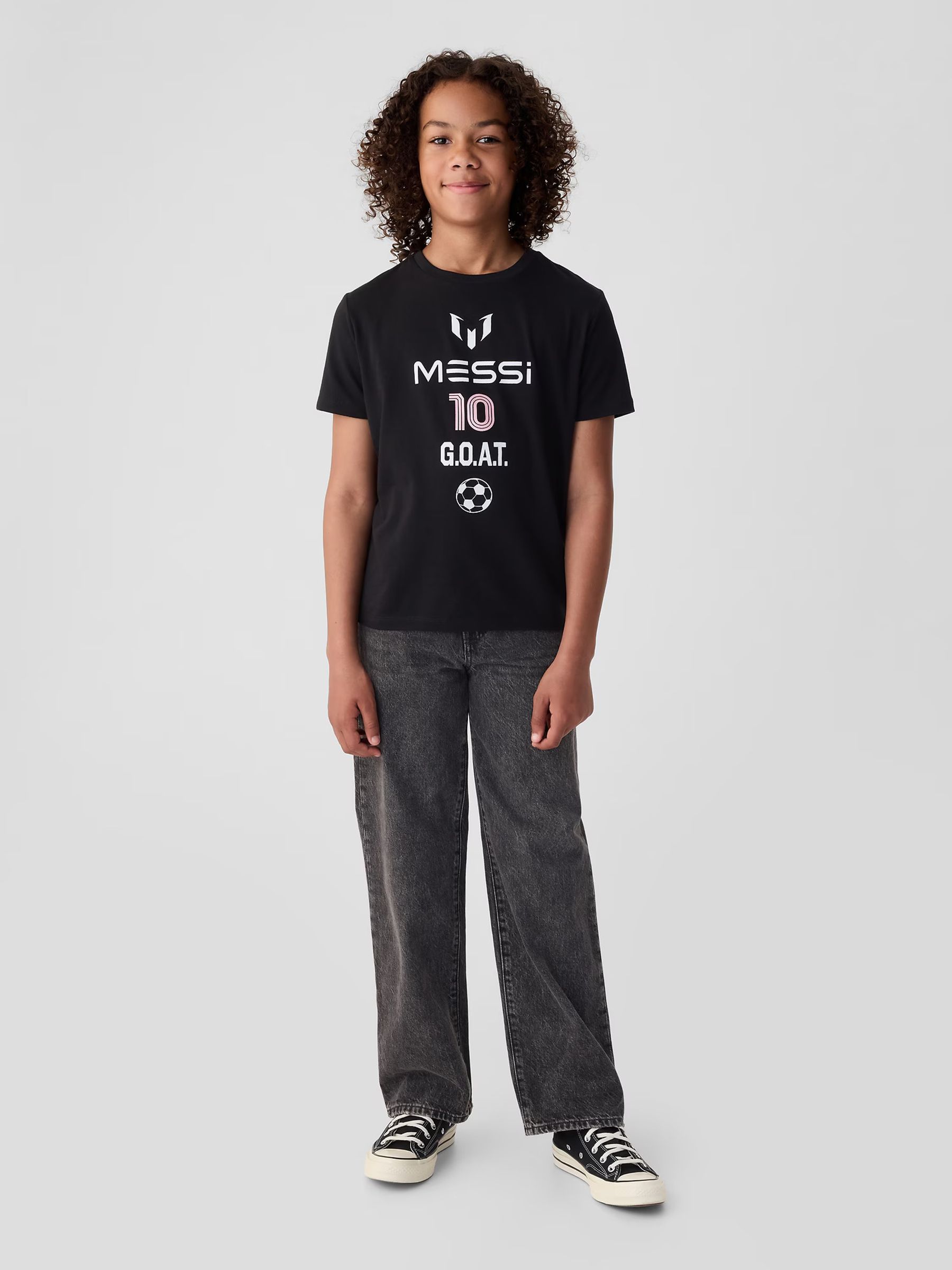 Black Messi Graphic Short Sleeve Crew Neck T-Shirt (4-13yrs) - Image 4 of 5