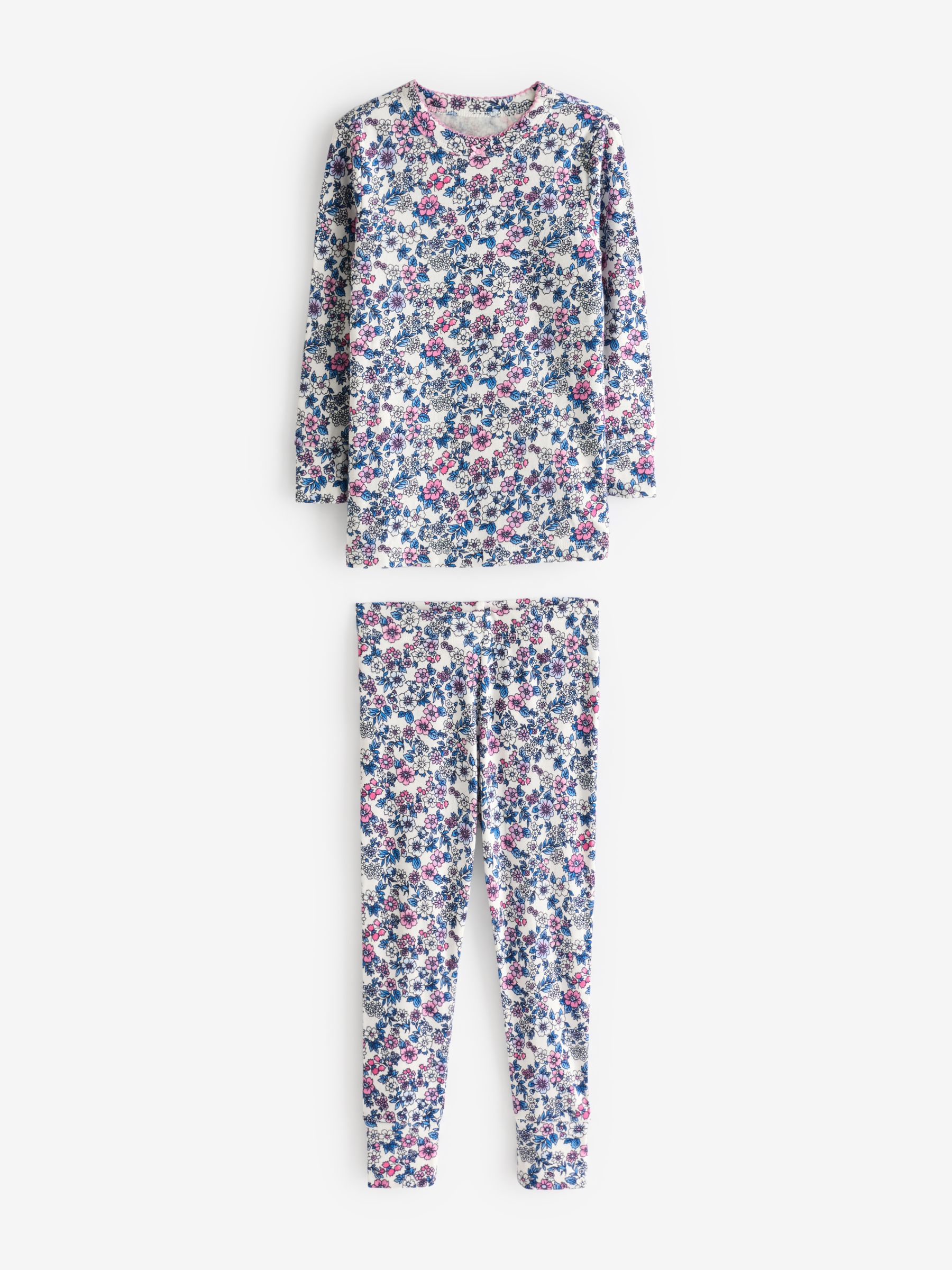 White Floral Cotton Long Sleeve Pyjama Set (4-13yrs) - Image 1 of 1
