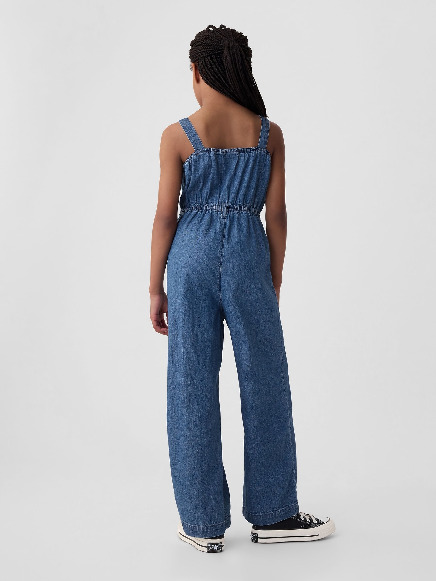 Blue Denim Square Neck Jumpsuit (4-13yrs) - Image 2 of 3