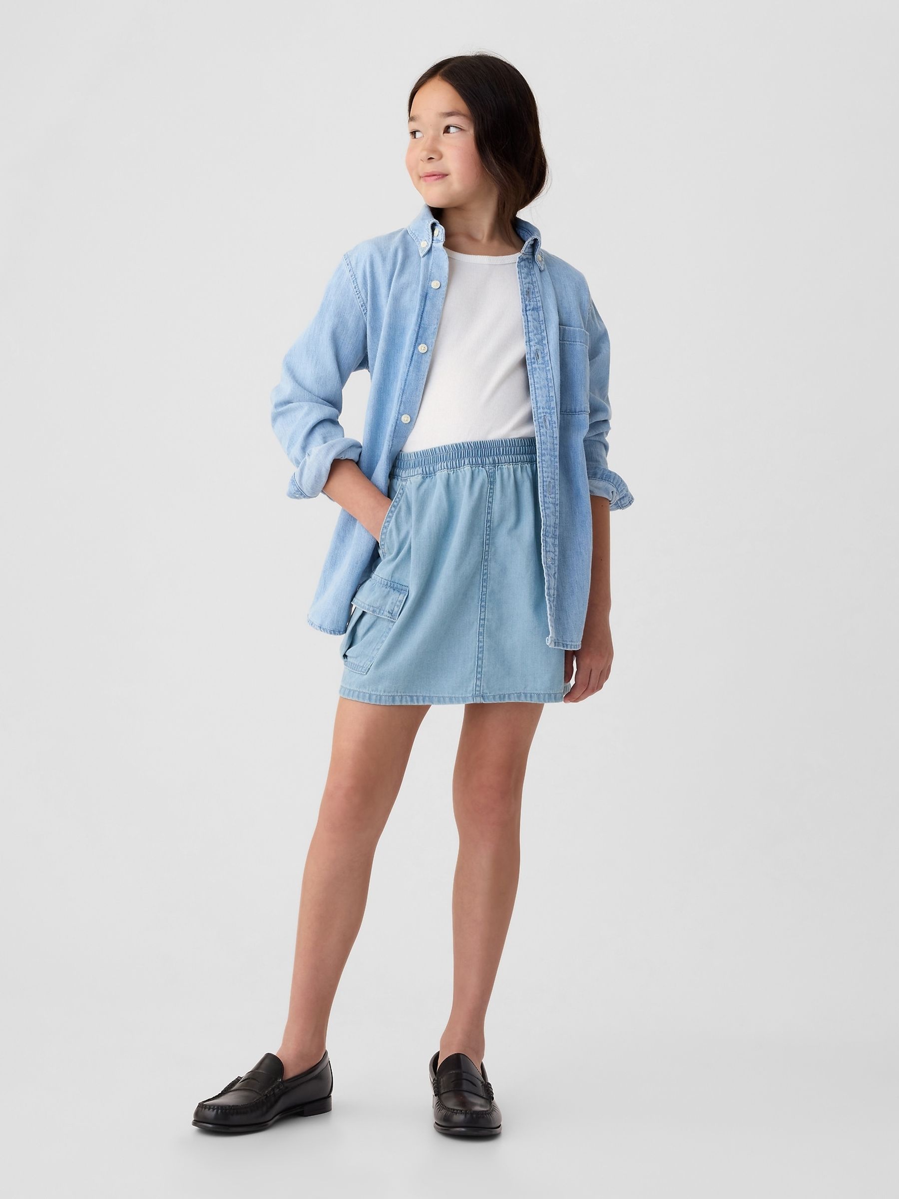 Blue Cargo Denim Skirt (4-13yrs) - Image 1 of 5