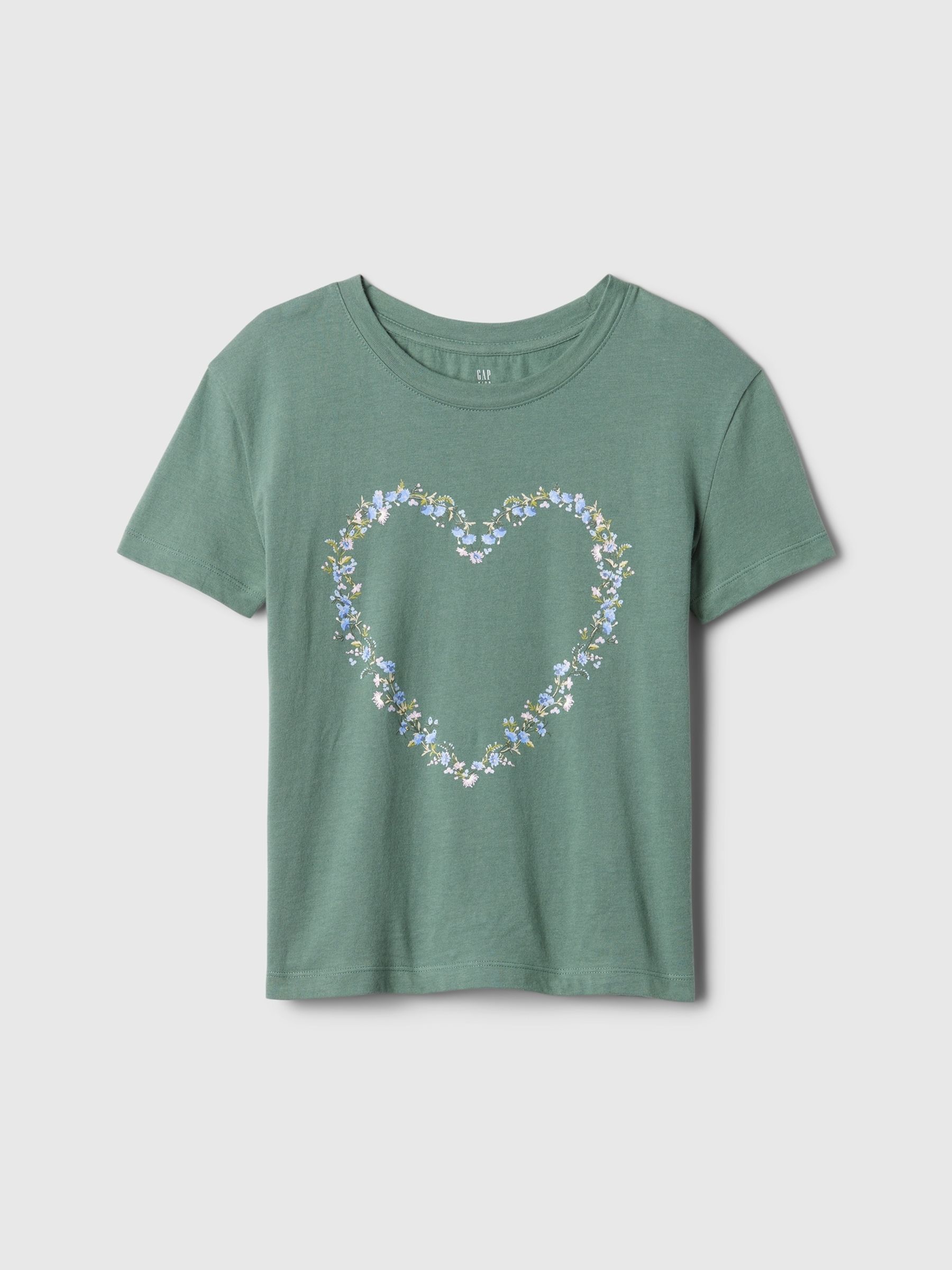 Green Heart Graphic Short Sleeve Crew Neck T-Shirt (4-13yrs) - Image 4 of 4