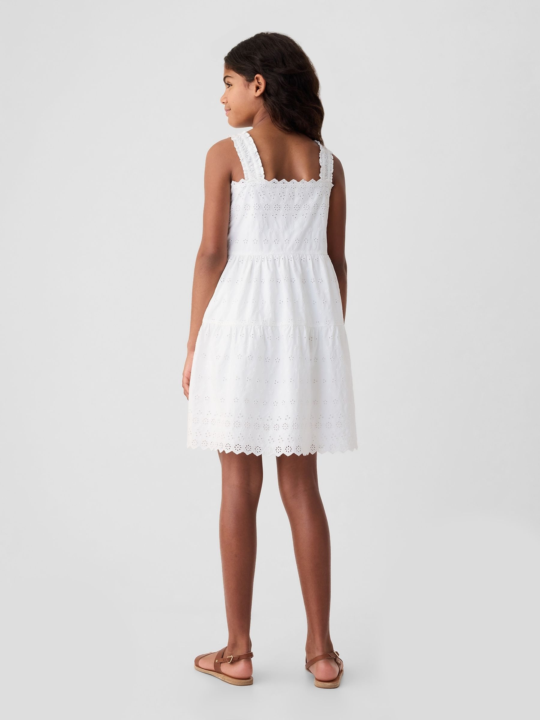 White DÔEN Eyelet Dress (Kids) - Image 2 of 4