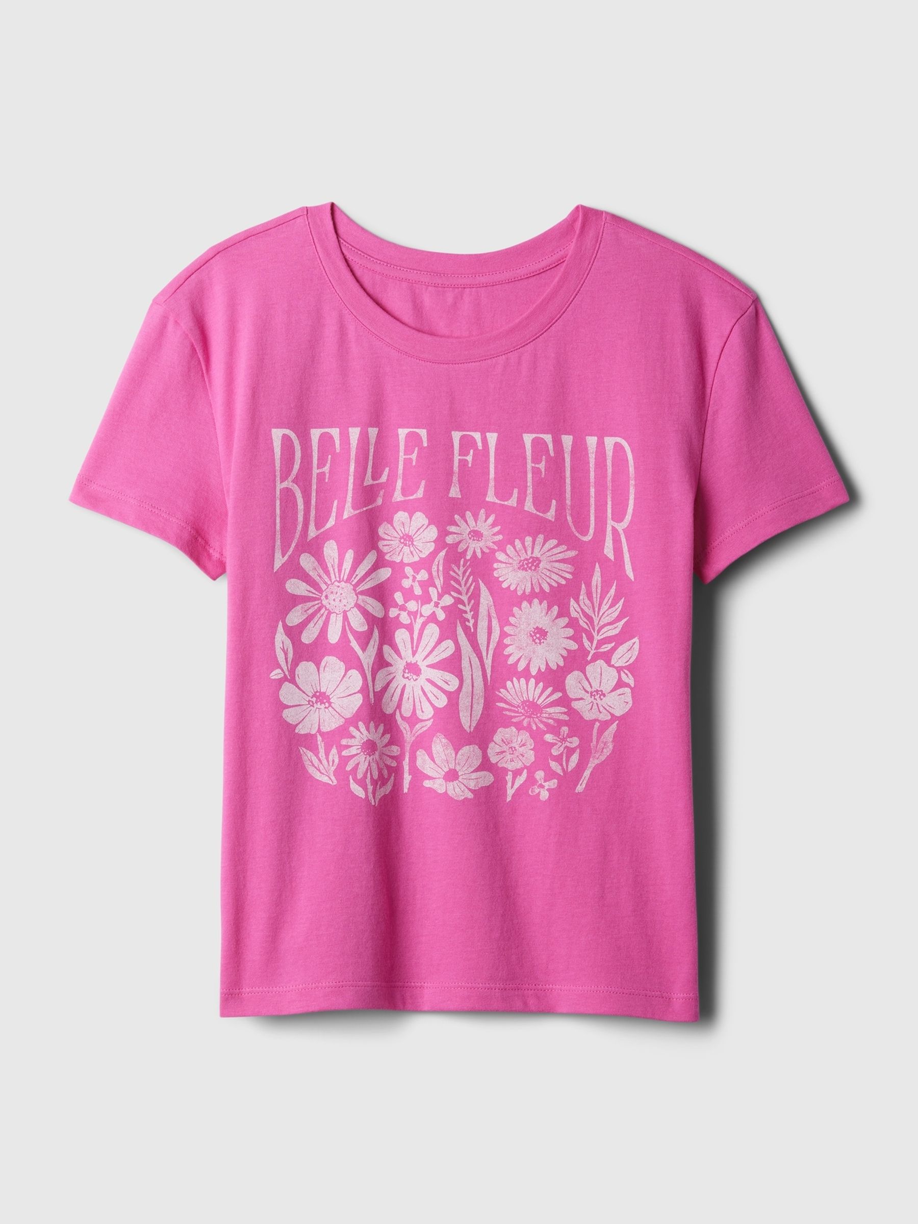 Pink Floral Graphic Short Sleeve Crew Neck T-Shirt (4-13yrs) - Image 4 of 4
