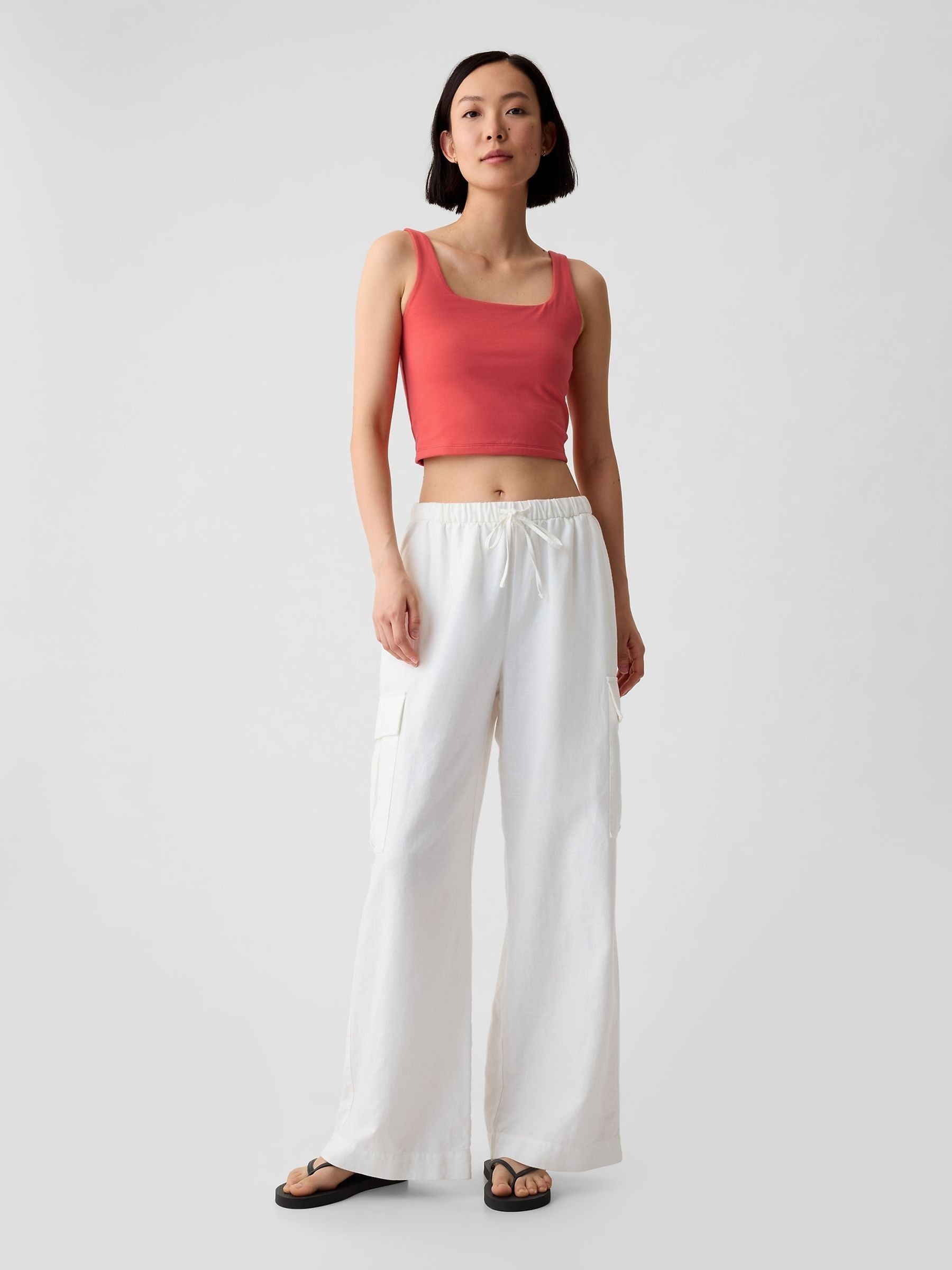 Pink Compact Jersey Cropped Vest Top - Image 3 of 5