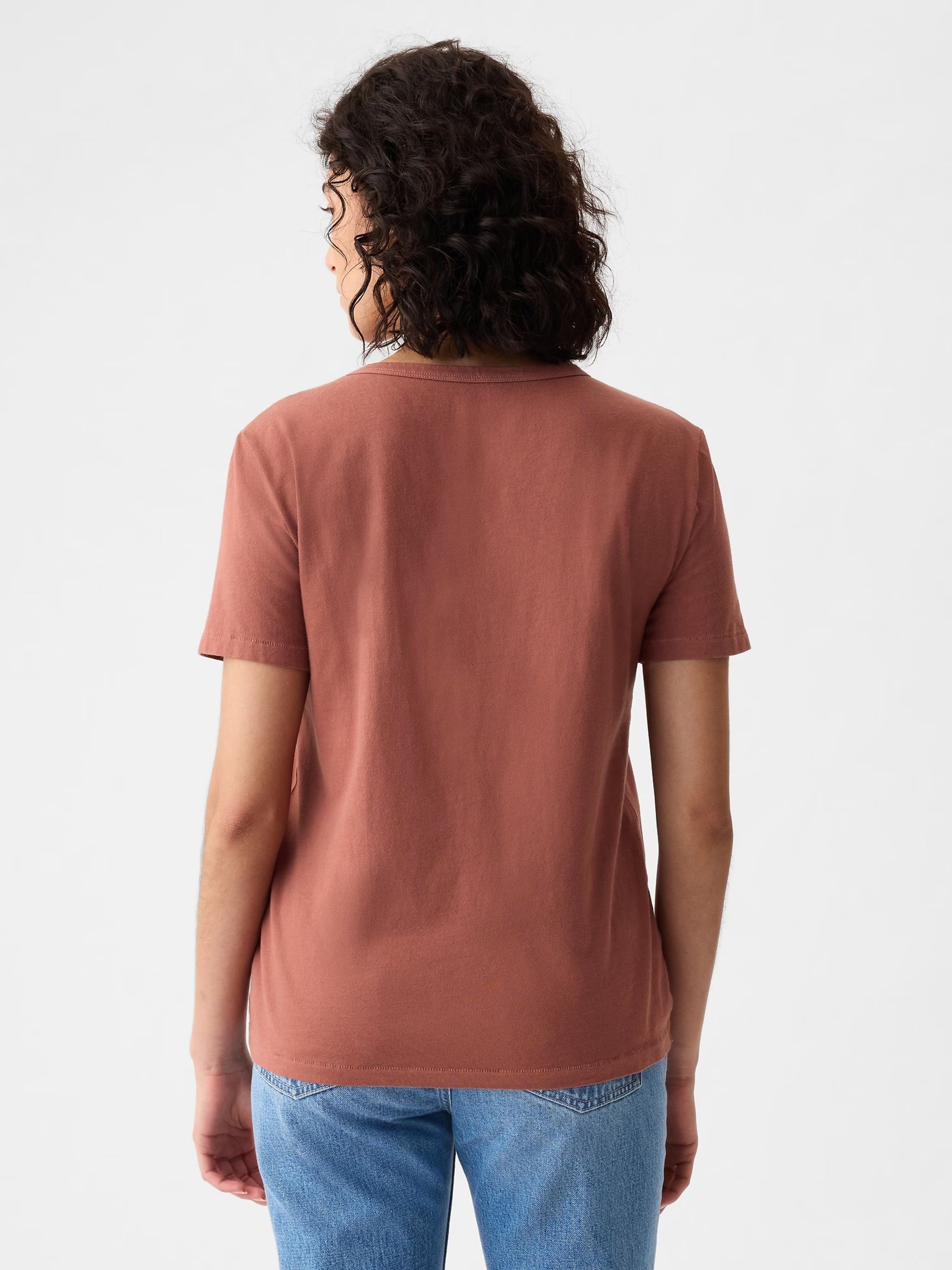 Brown Organic Cotton Vintage Short Sleeve T-Shirt - Image 2 of 4