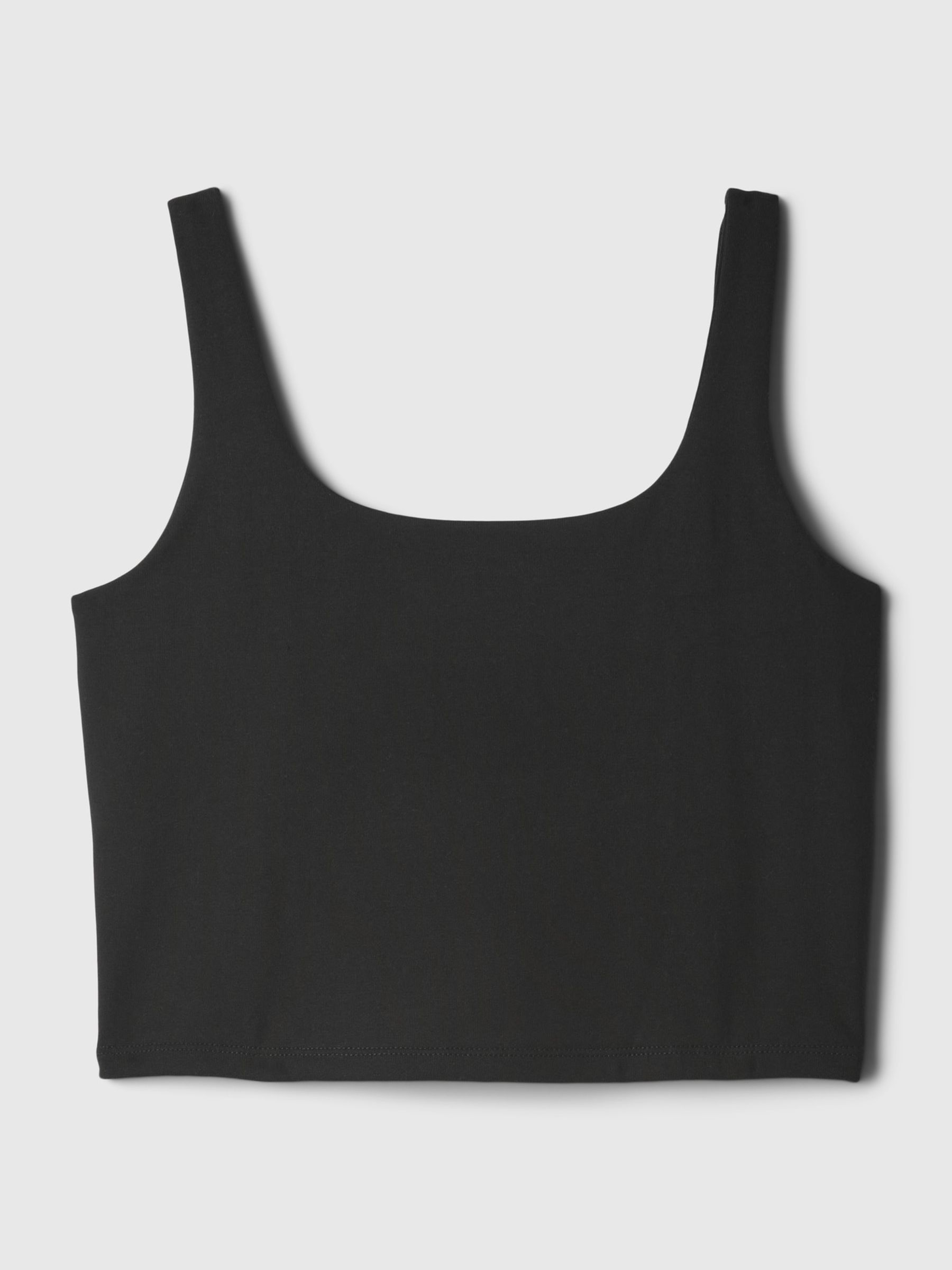 Black Built in Bra Cropped Vest Top - Image 4 of 4