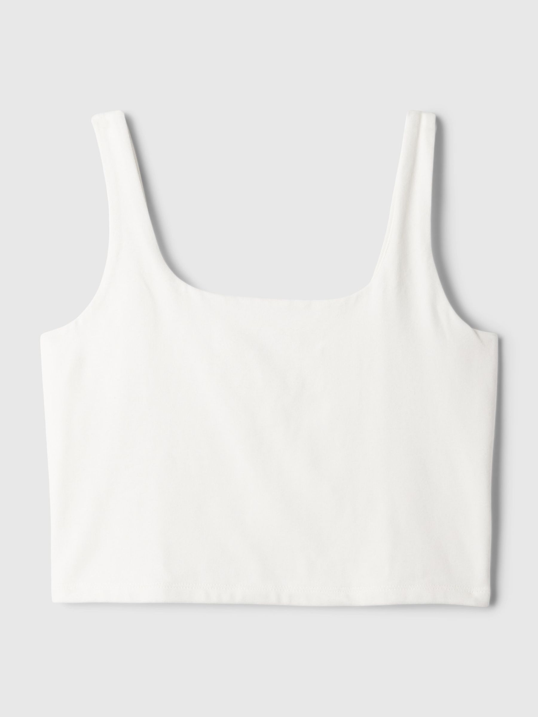 White Built in Bra Cropped Vest Top - Image 4 of 4