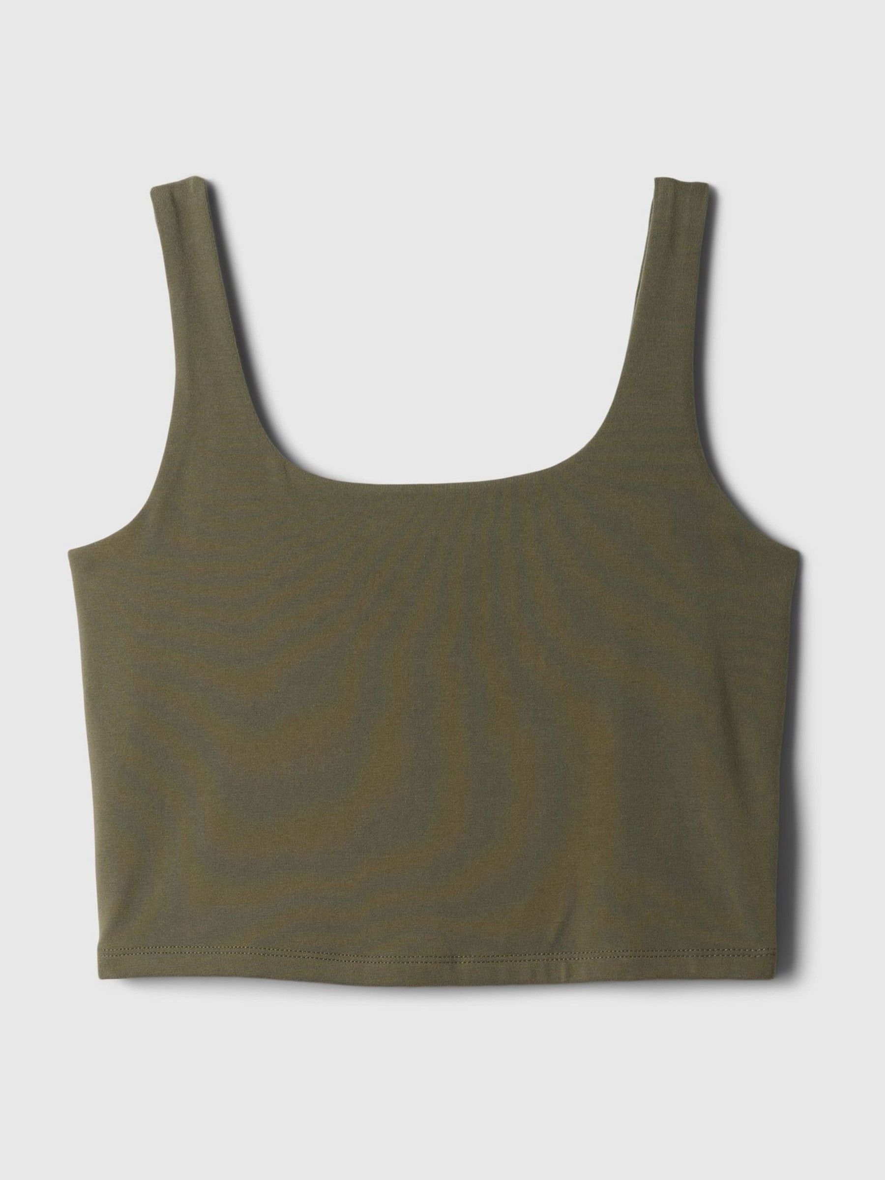 Green Compact Jersey Cropped Vest Top - Image 4 of 4 Green Compact Jersey Cropped Vest Top - Image 4 of 4