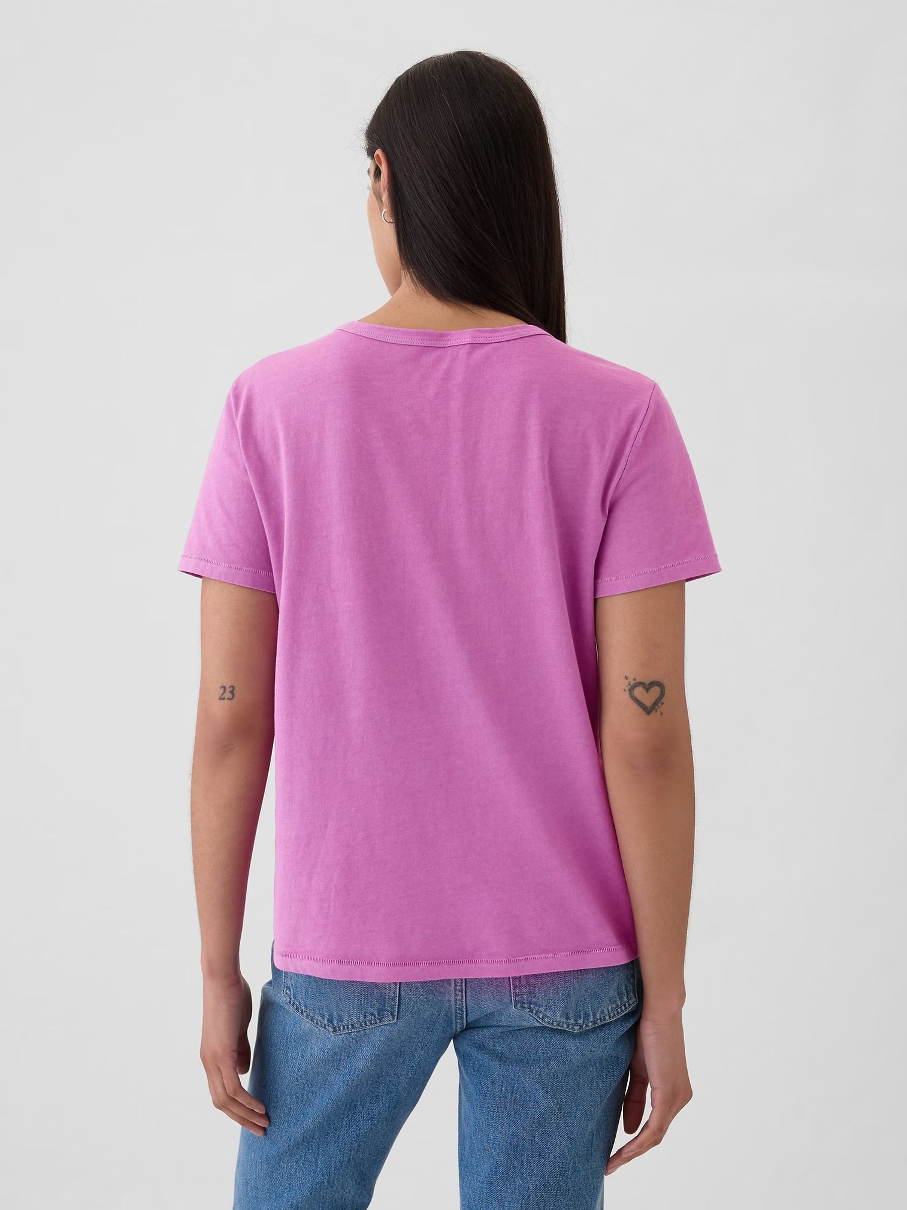 Pink Organic Cotton Vintage Short Sleeve T-Shirt - Image 2 of 4
