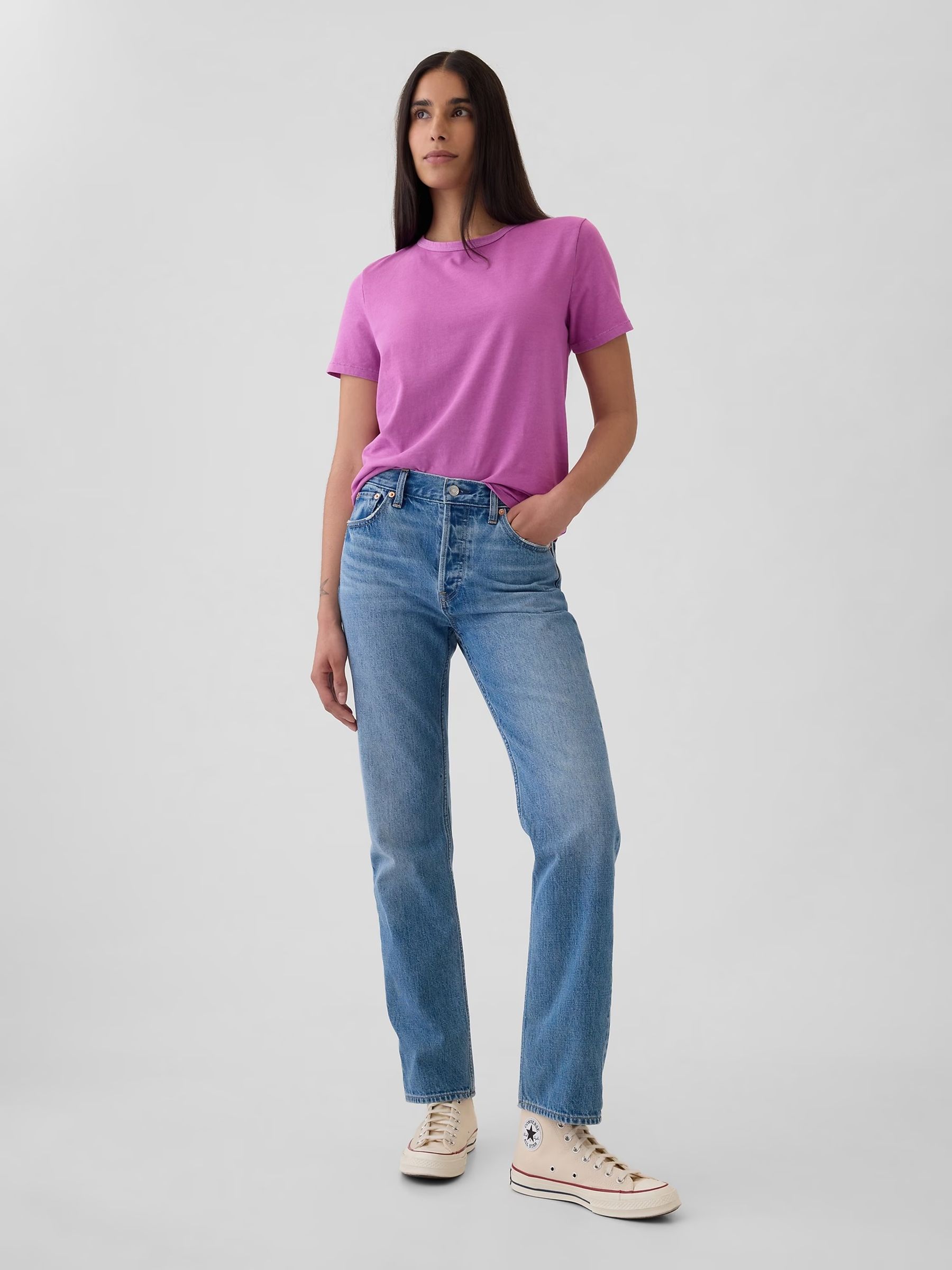 Pink Organic Cotton Vintage Short Sleeve T-Shirt - Image 3 of 4