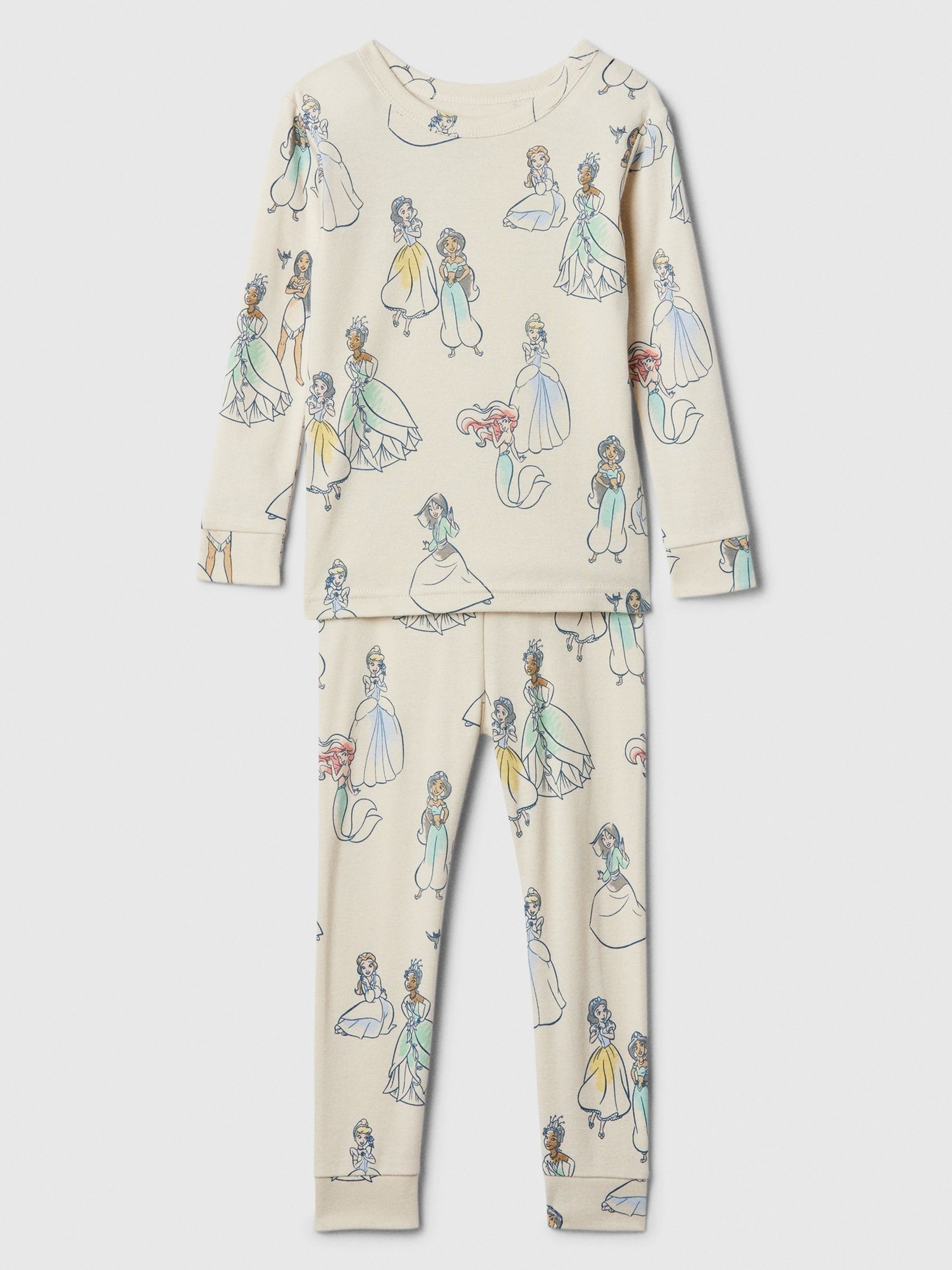 Beige Disney Princess Cotton Long Sleeve Pyjamas (6mths-5yrs) - Image 1 of 3