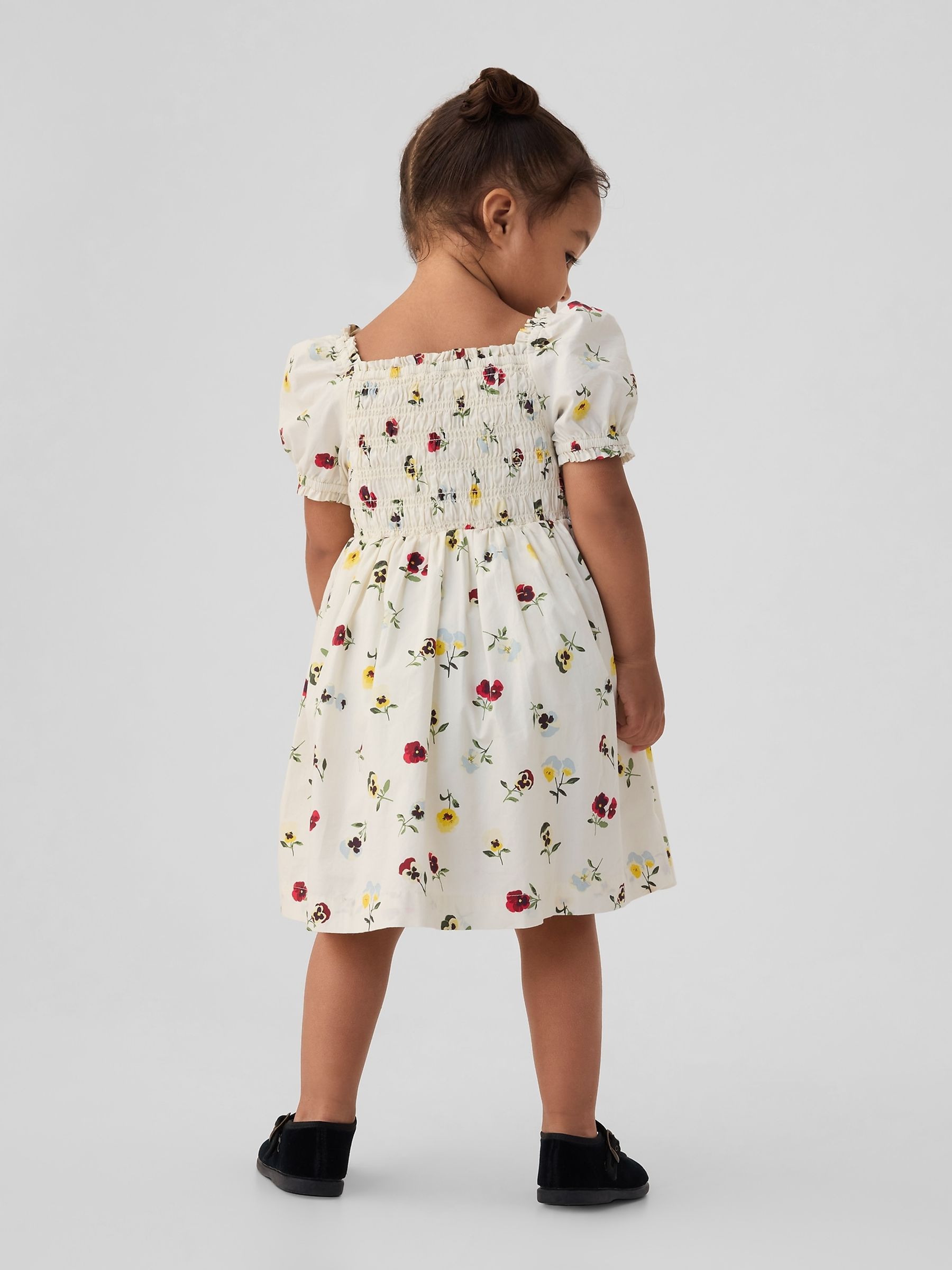 White DÔEN Floral Smocked Dress (6mths-5yrs) - Image 2 of 4