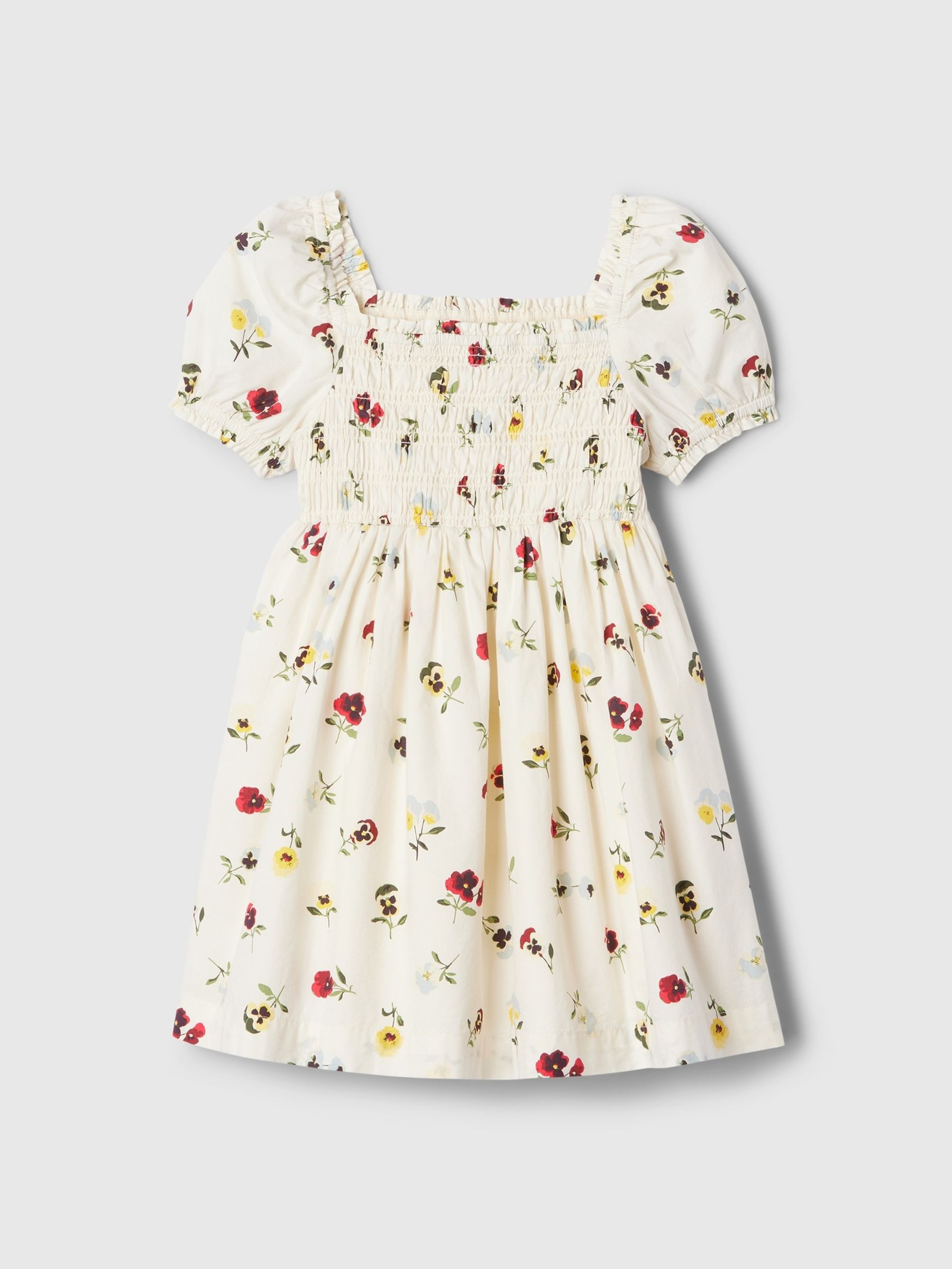 White DÔEN Floral Smocked Dress (6mths-5yrs) - Image 4 of 4