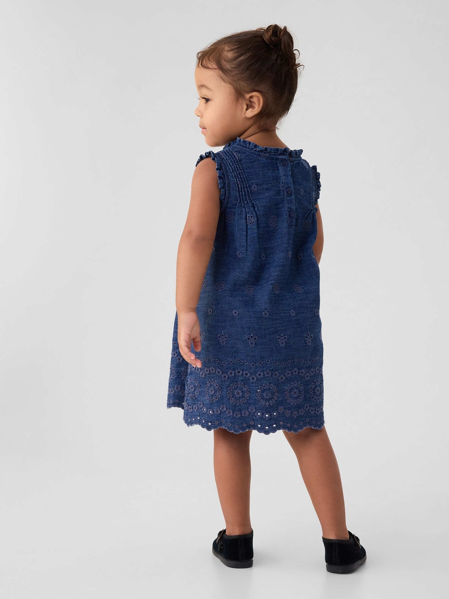 Blue DÔEN Eyelet Denim Dress (6-12 months) - Image 2 of 4
