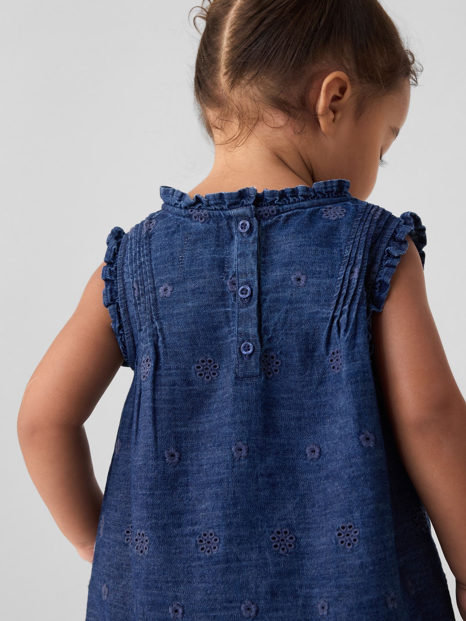 Blue DÔEN Eyelet Denim Dress (6-12 months) - Image 3 of 4