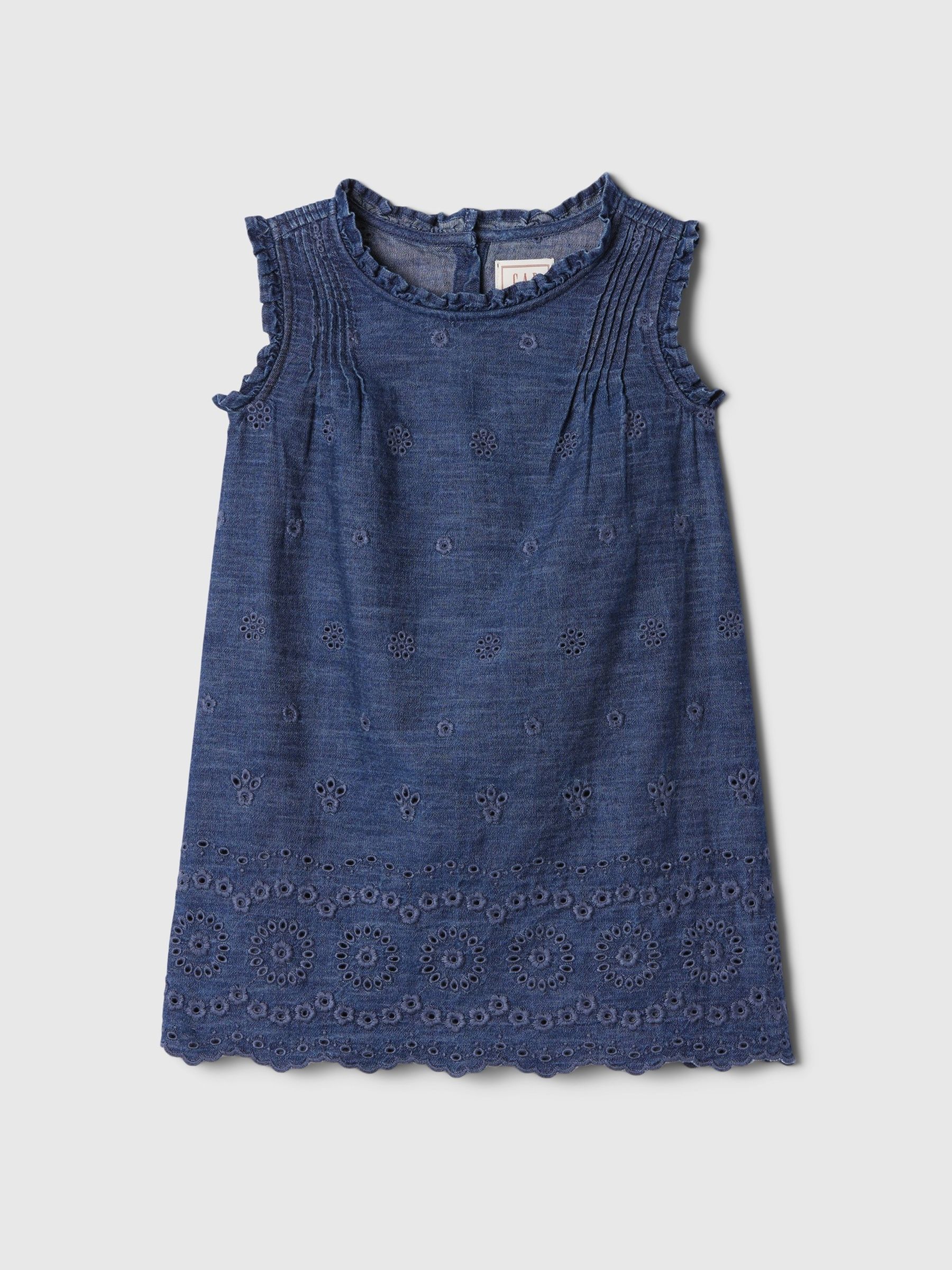 Blue DÔEN Eyelet Denim Dress (6-12 months) - Image 4 of 4