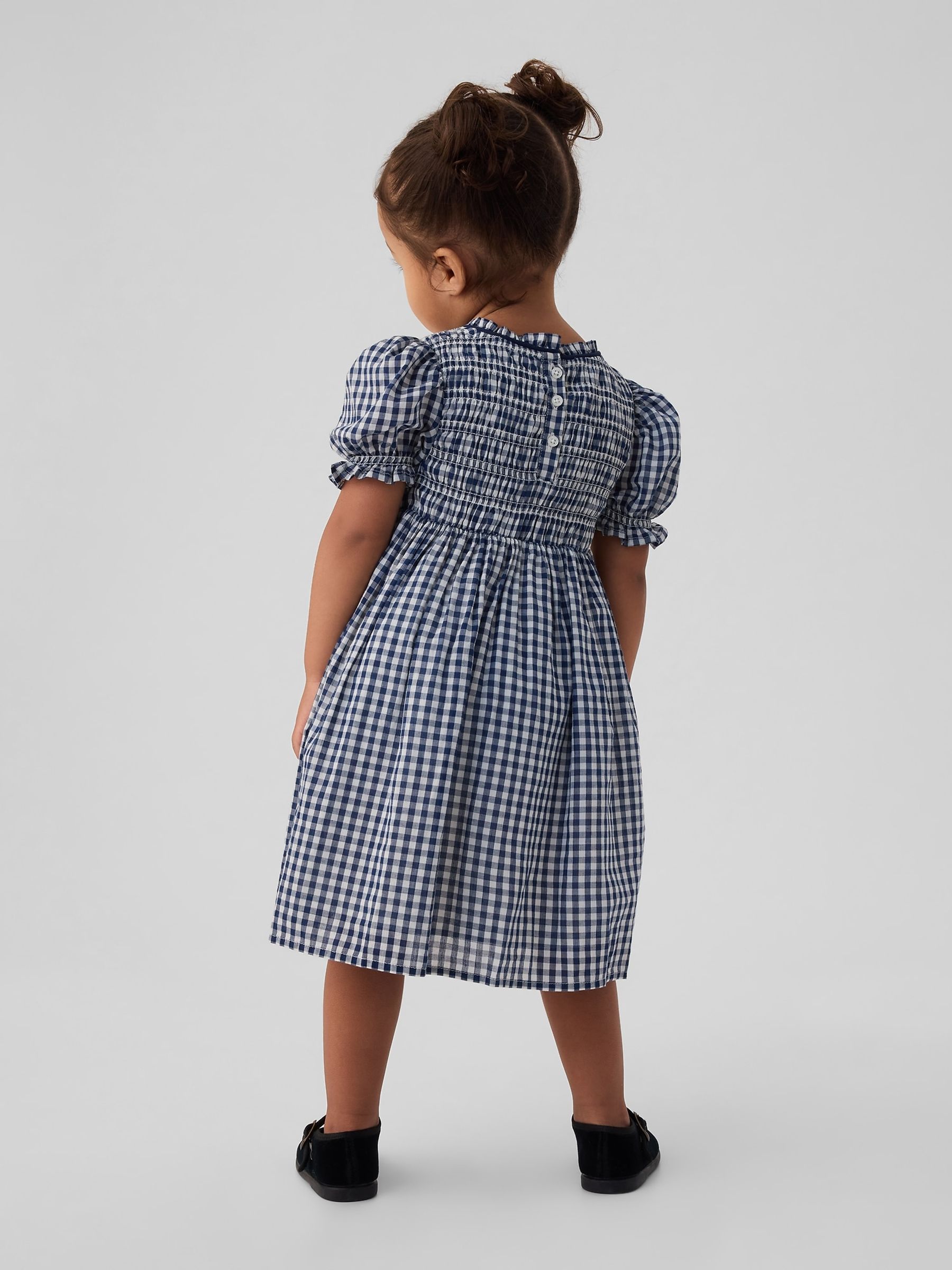 Navy Blue DÔEN Gingham Dress (6-12 months) - Image 2 of 4