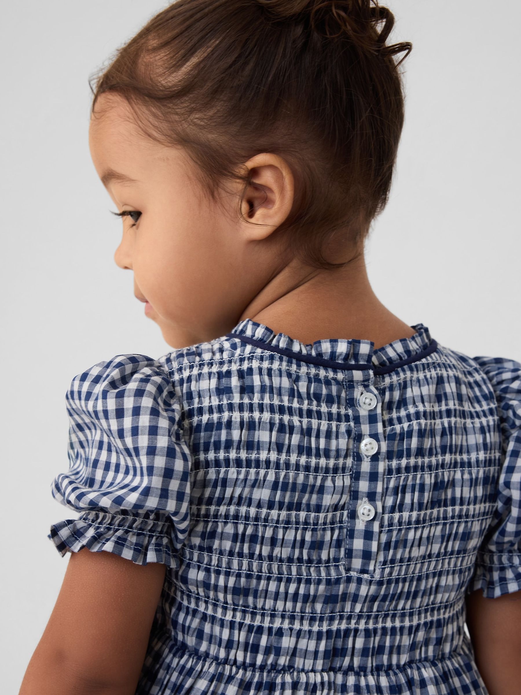Navy Blue DÔEN Gingham Dress (6-12 months) - Image 3 of 4
