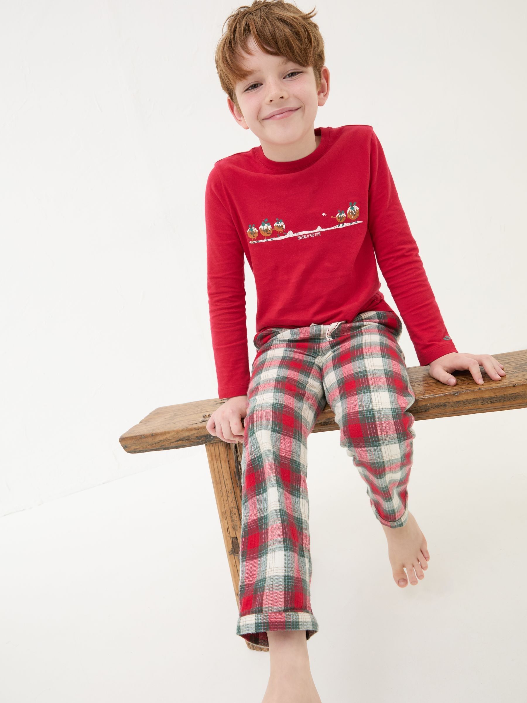 Red Having a Pud Time Pyjamas Set - Image 4 of 5