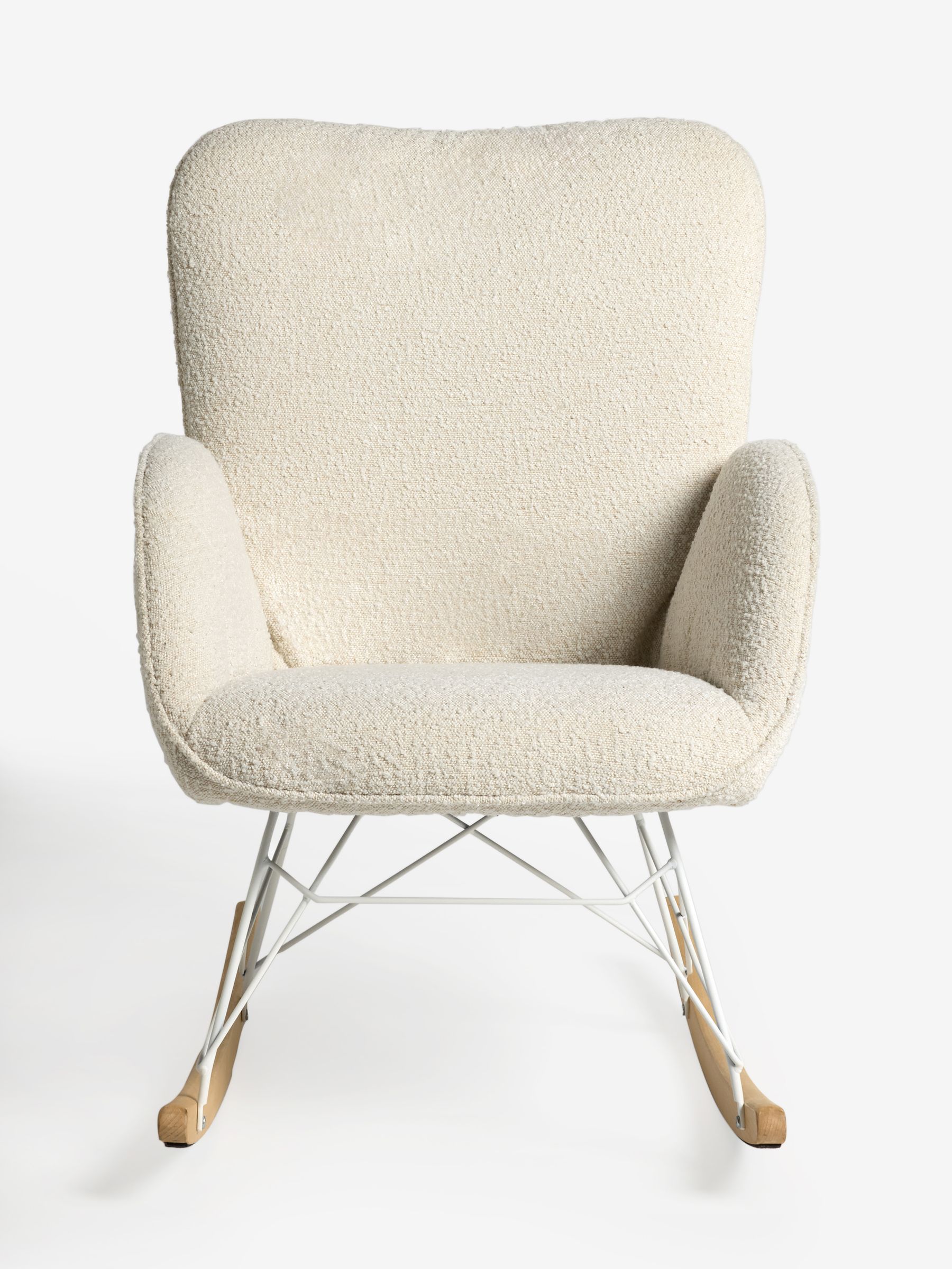 Snow White Boucle Nursing Accent Chair with Interchangable Rocking Legs - Image 6 of 10