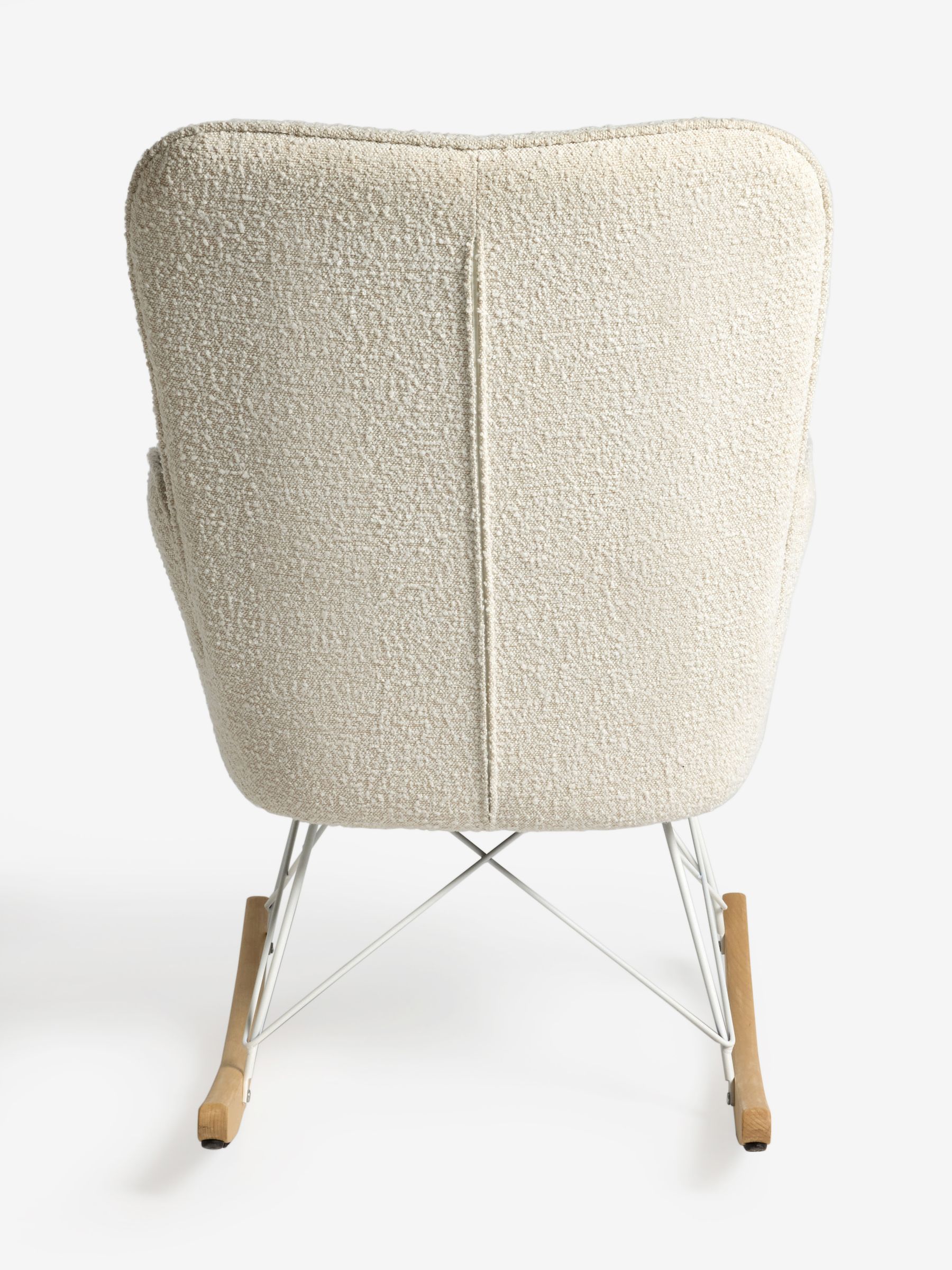 Snow White Boucle Nursing Accent Chair with Interchangable Rocking Legs - Image 7 of 10