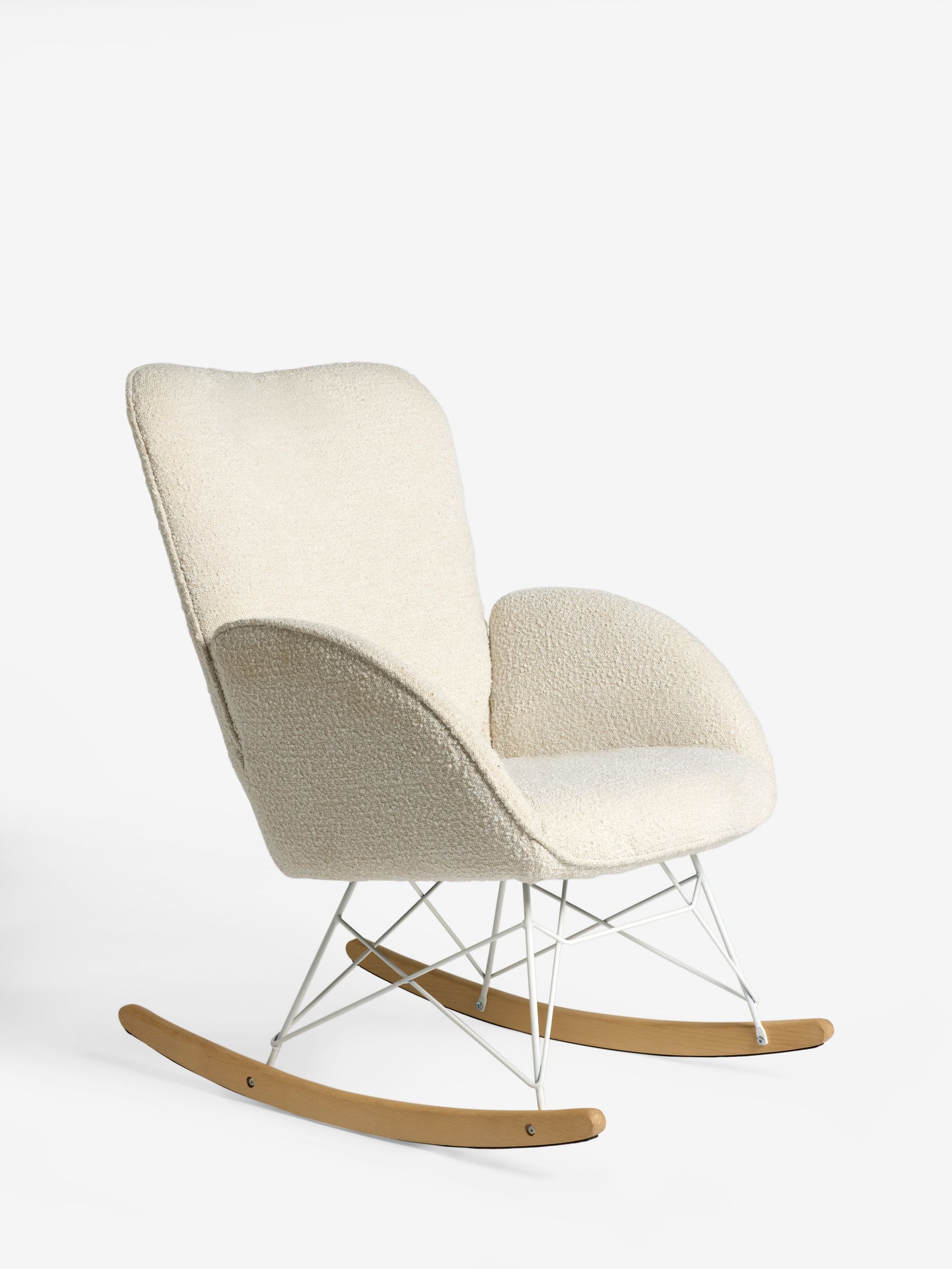 Snow White Boucle Nursing Accent Chair with Interchangable Rocking Legs - Image 8 of 10