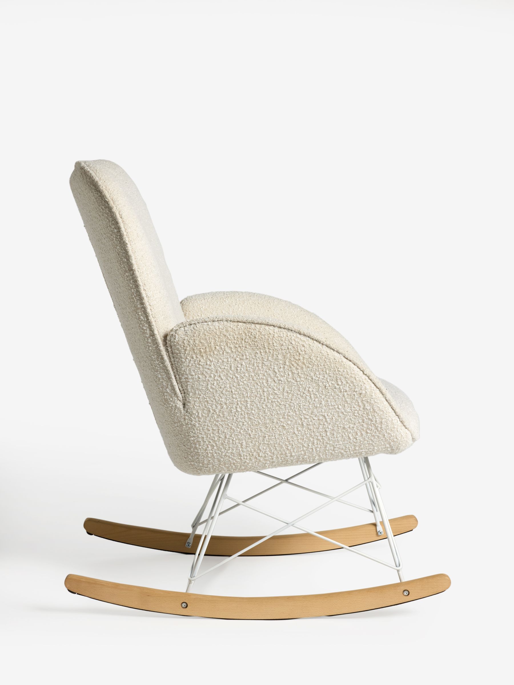 Snow White Boucle Nursing Accent Chair with Interchangable Rocking Legs - Image 9 of 10