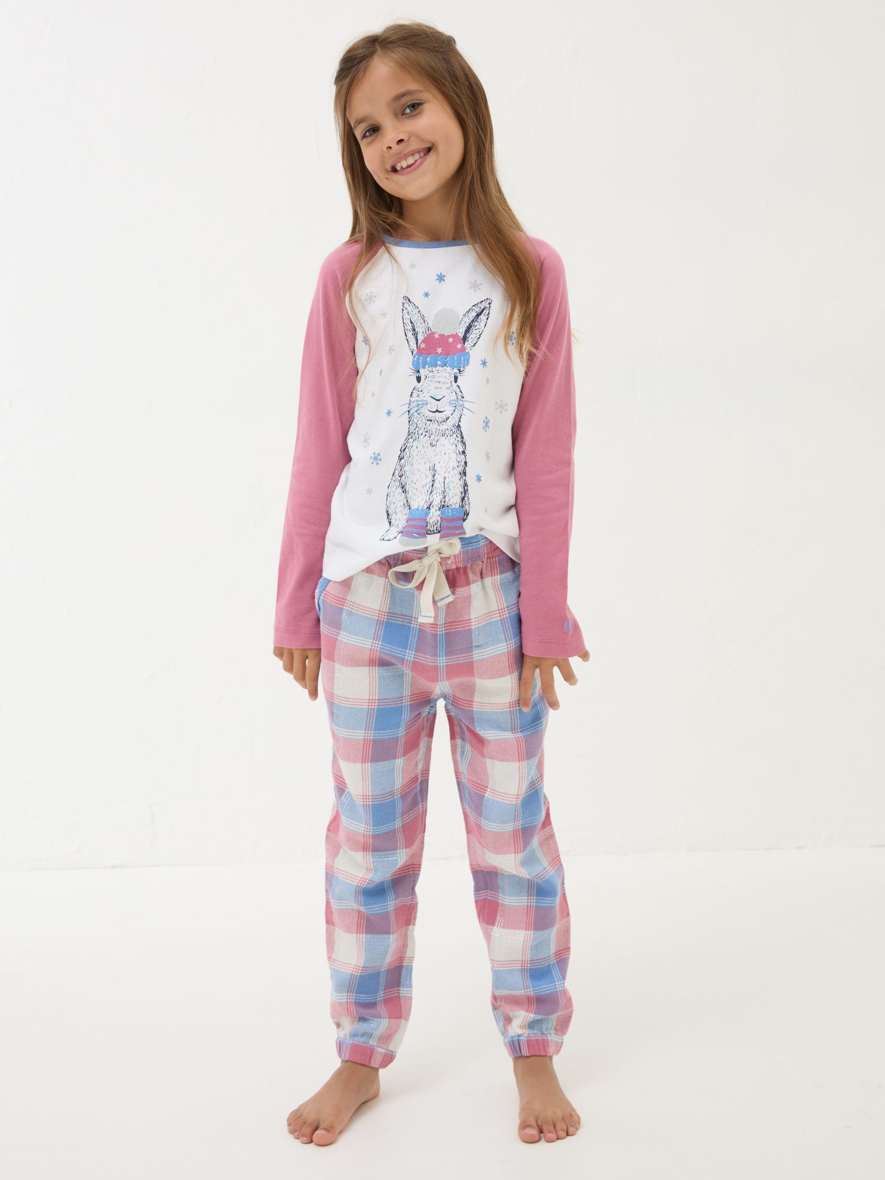 Pink Rabbit Check Pyjama Set - Image 2 of 5