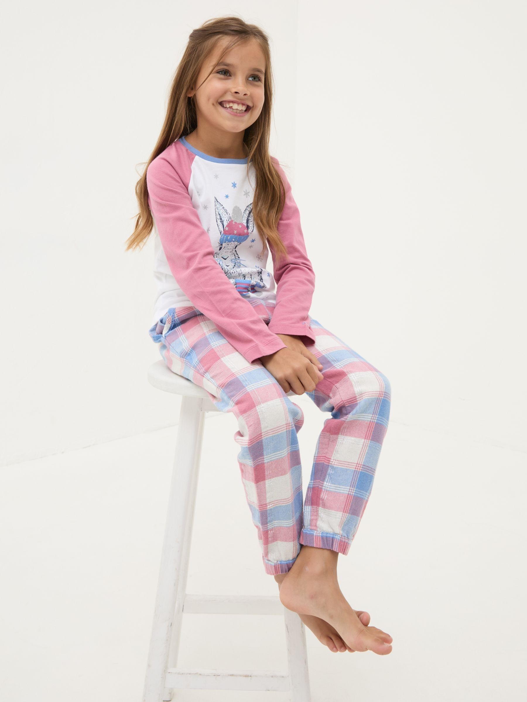 Pink Rabbit Check Pyjama Set - Image 4 of 5
