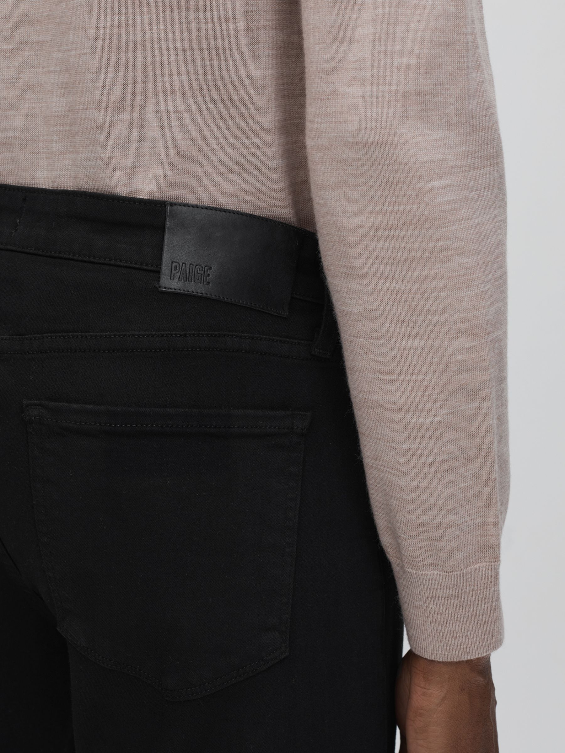 Paige Straight Leg Jeans in Black Shadow - Image 4 of 6