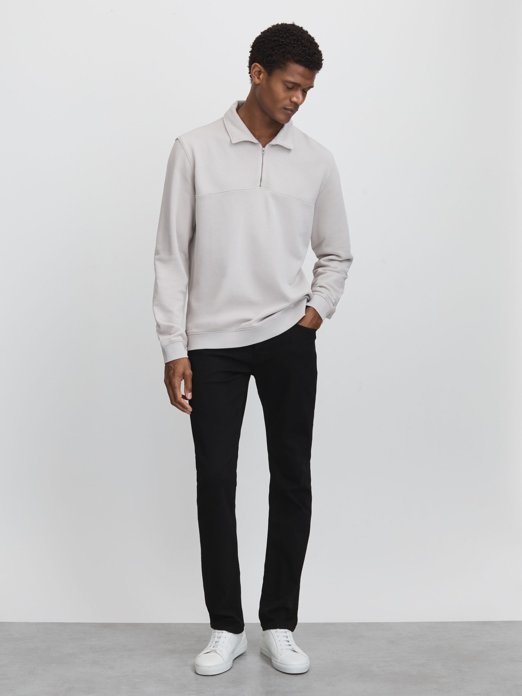 Paige Slim Fit Stretch Jeans in Black Shadow - Image 3 of 6