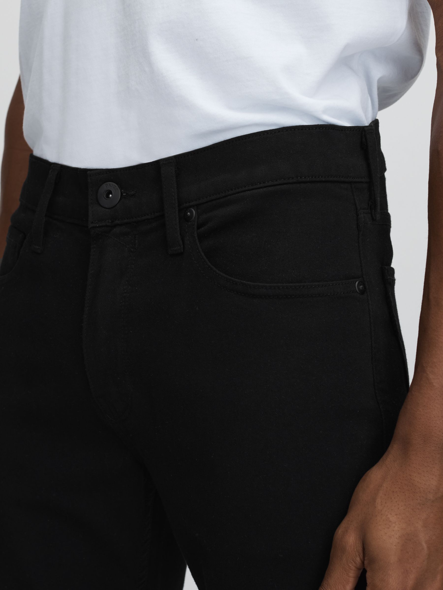 Paige Slim Fit Stretch Jeans in Black Shadow - Image 4 of 6