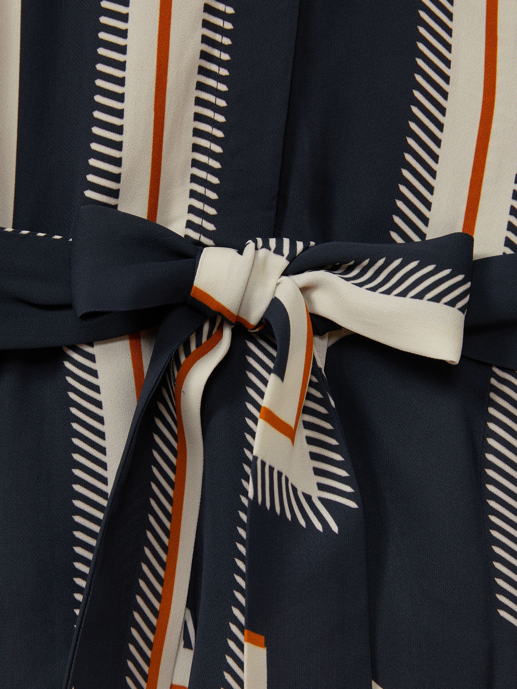 Ciara Navy Geometric Print Belted Mini Dress - Image 5 of 5
