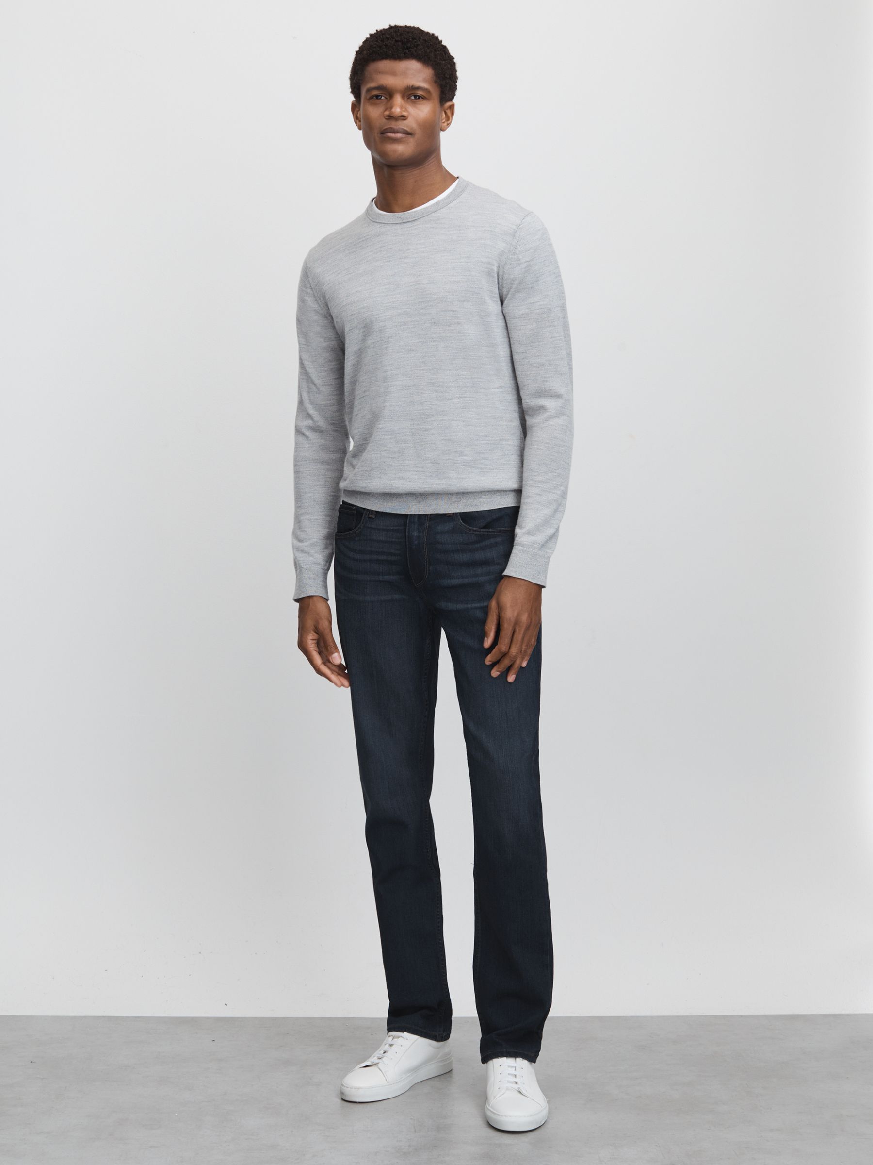 Paige Russ Blue Straight Leg Jeans in Russ Blue - Image 3 of 6