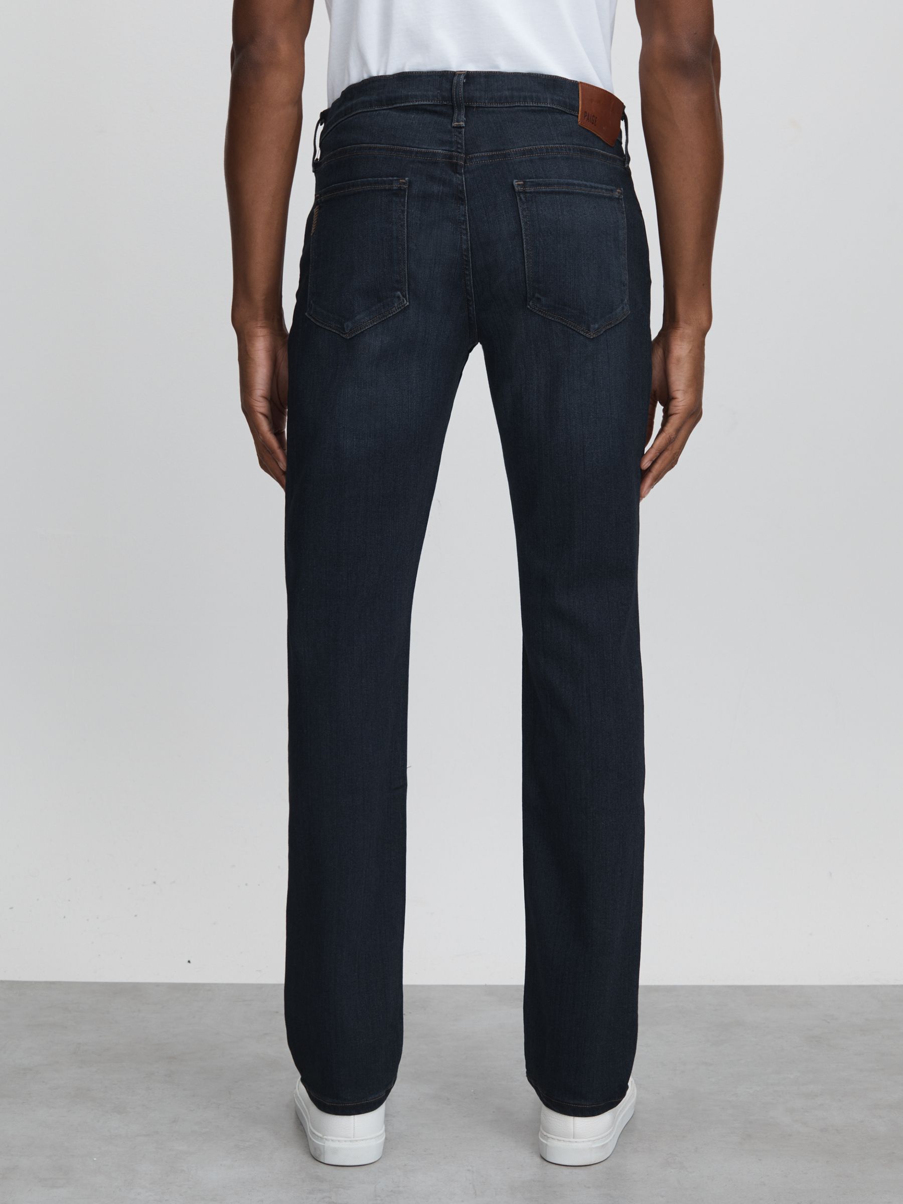 Paige Russ Blue Straight Leg Jeans in Russ Blue - Image 5 of 6
