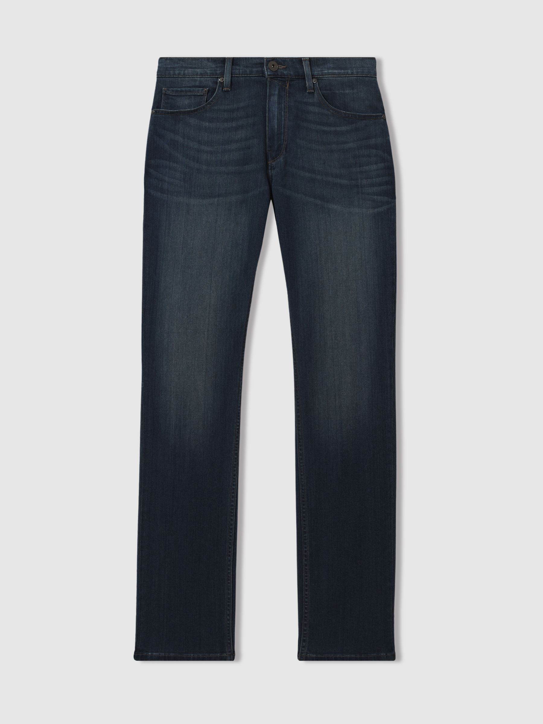 Paige Blue Straight Leg Jeans in Blue - Image 1 of 5