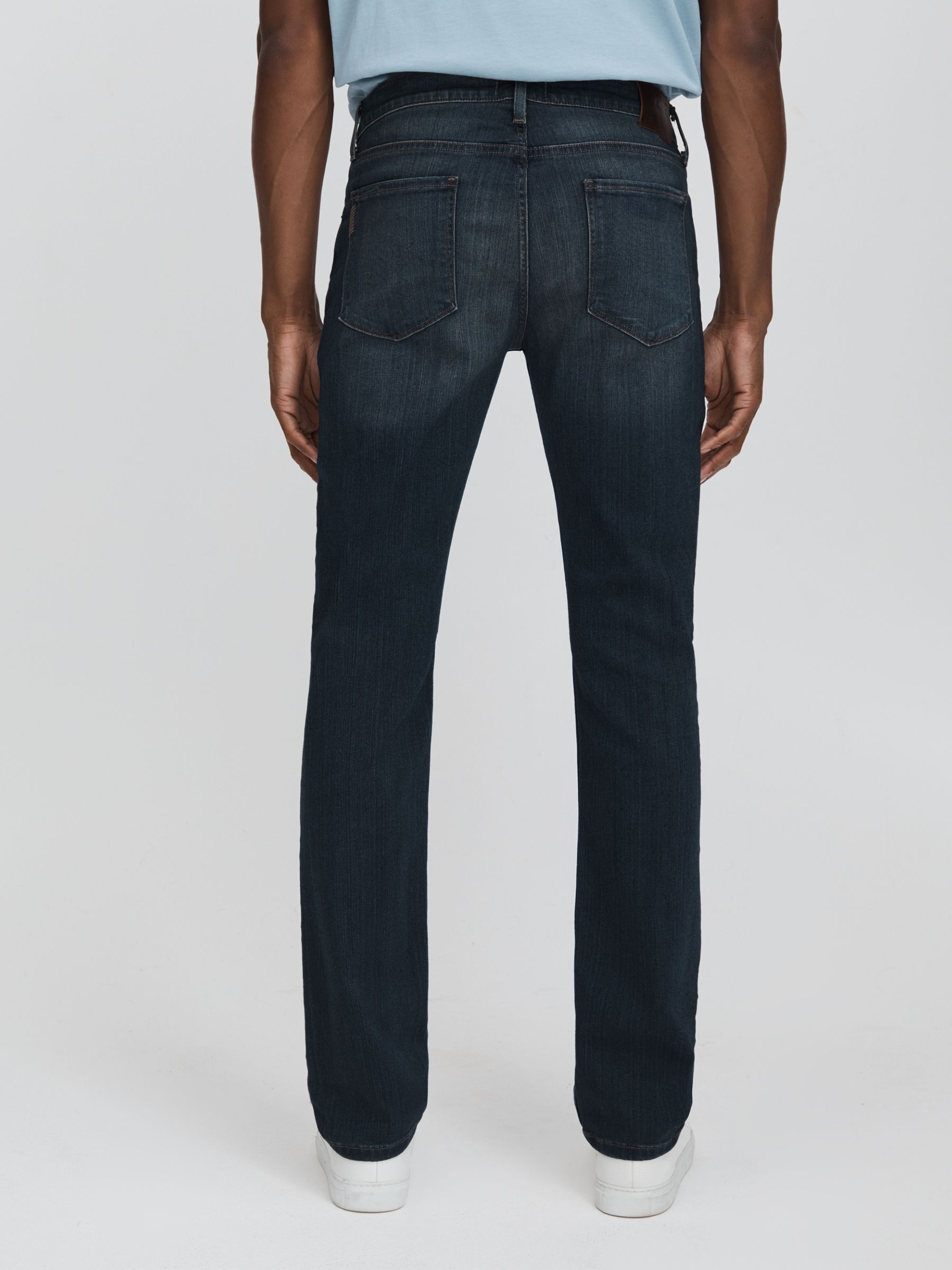 Paige Blue Straight Leg Jeans in Blue - Image 4 of 5