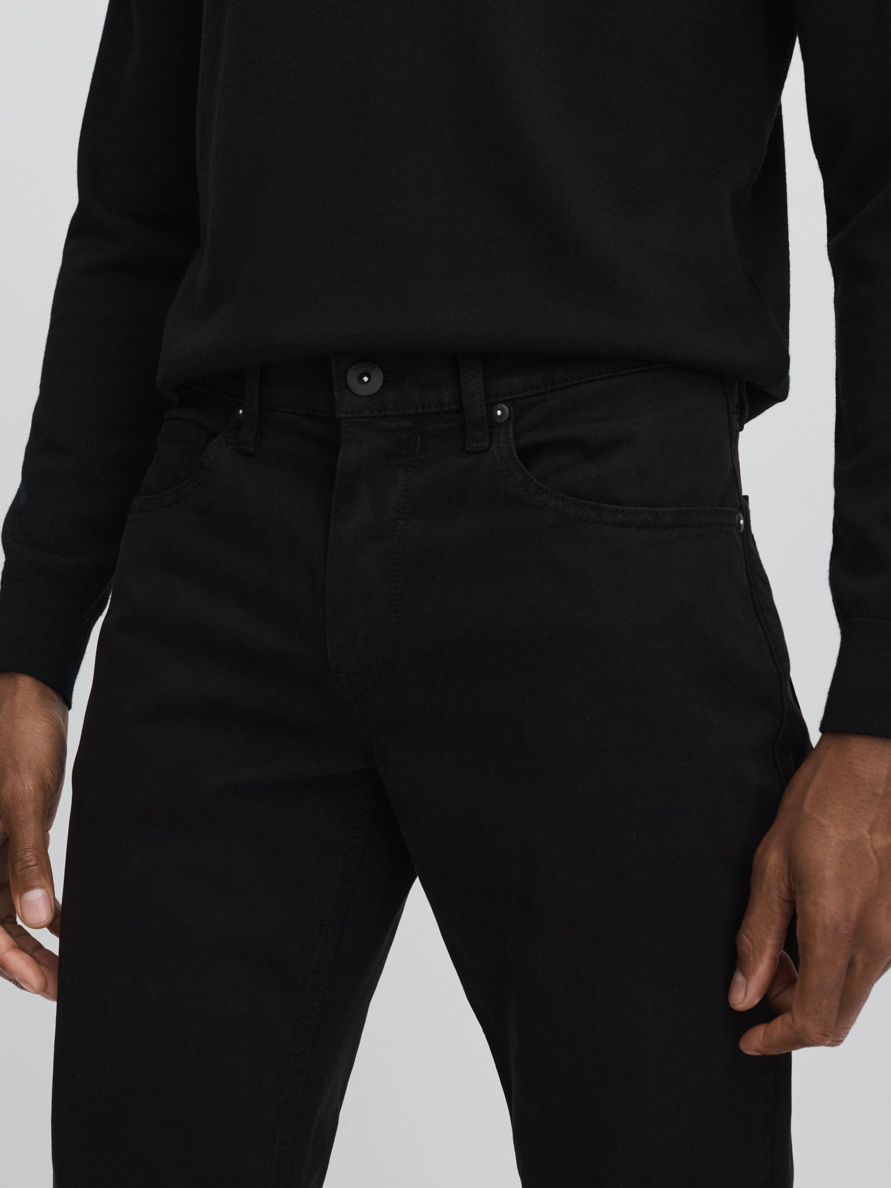 Paige Straight Leg Jeans in Black - Image 4 of 6