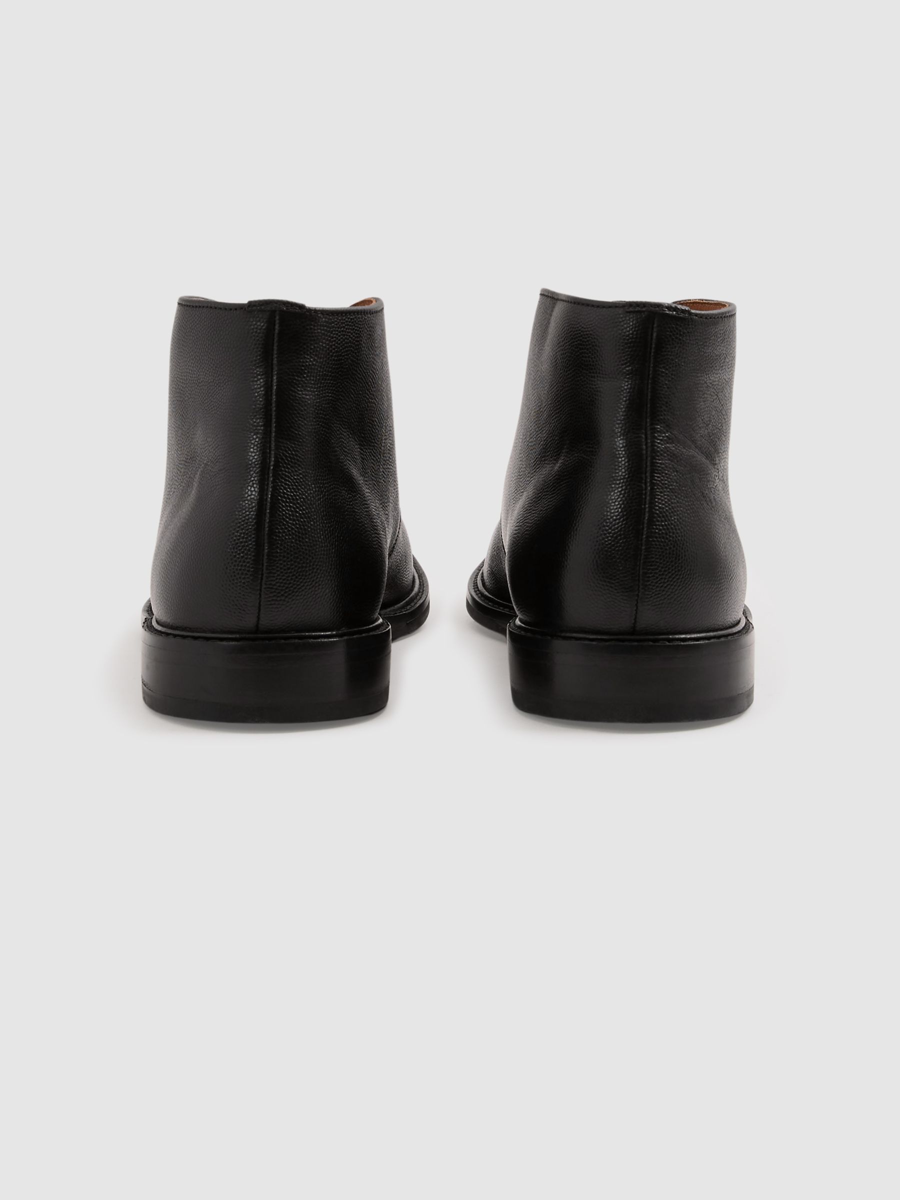 Cooper Black Grained Leather Chukka Boots - Image 4 of 6